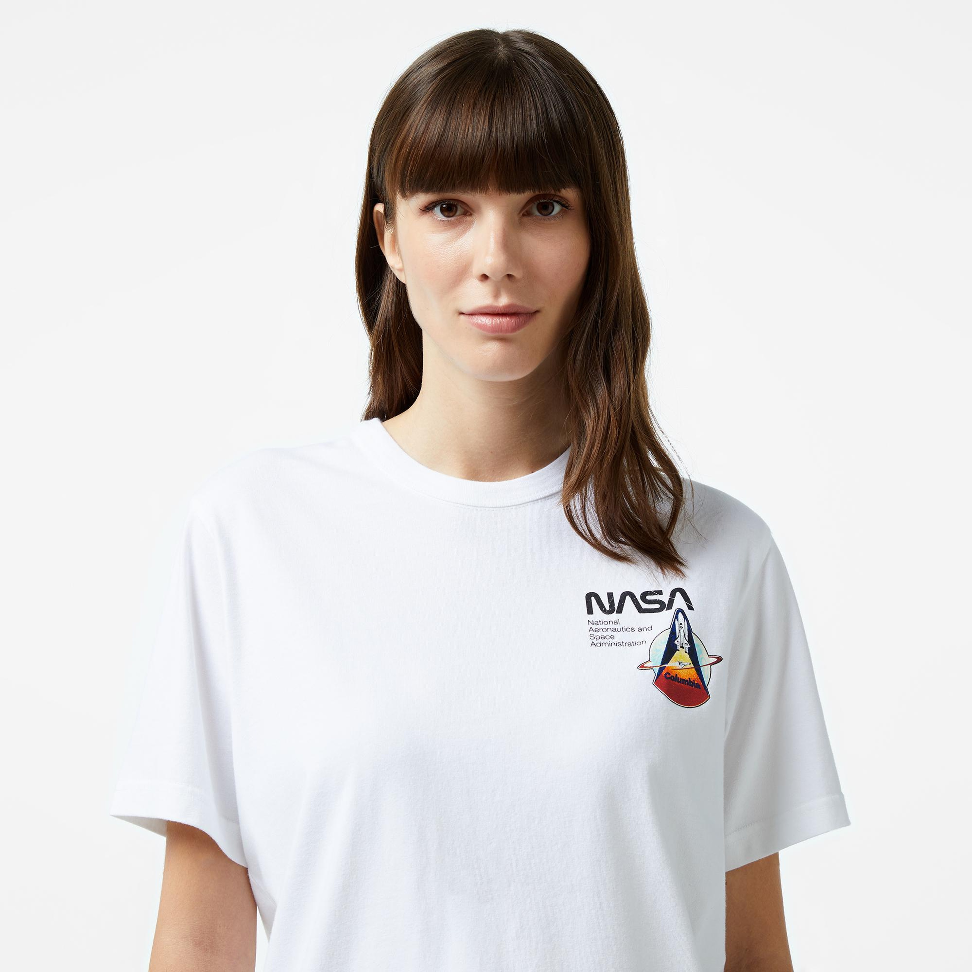 Alpha Industries Columbia Sts-1 Unisex Beyaz T-Shirt