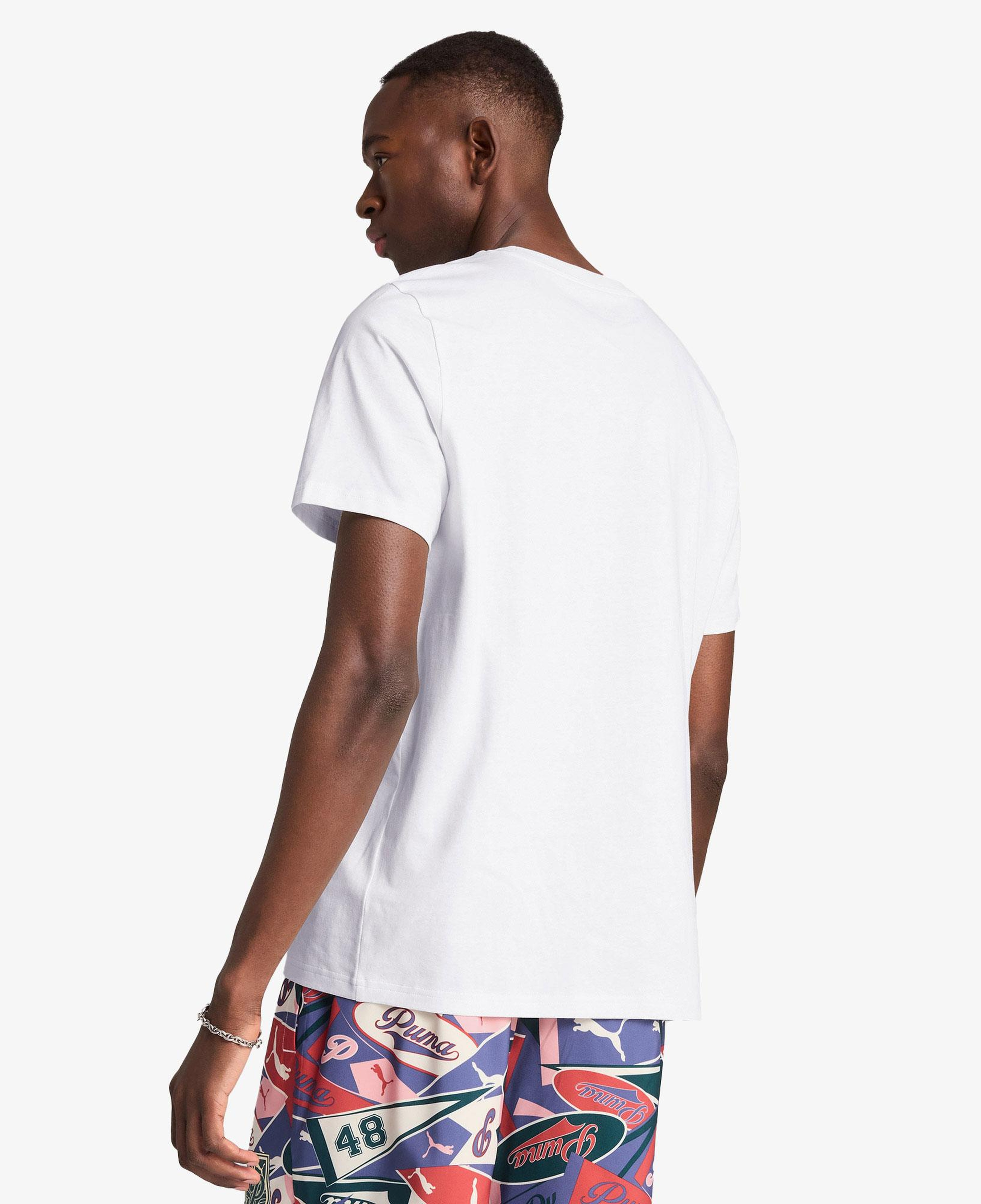Puma Wardrobe Ess Graphic Erkek Beyaz T-Shirt