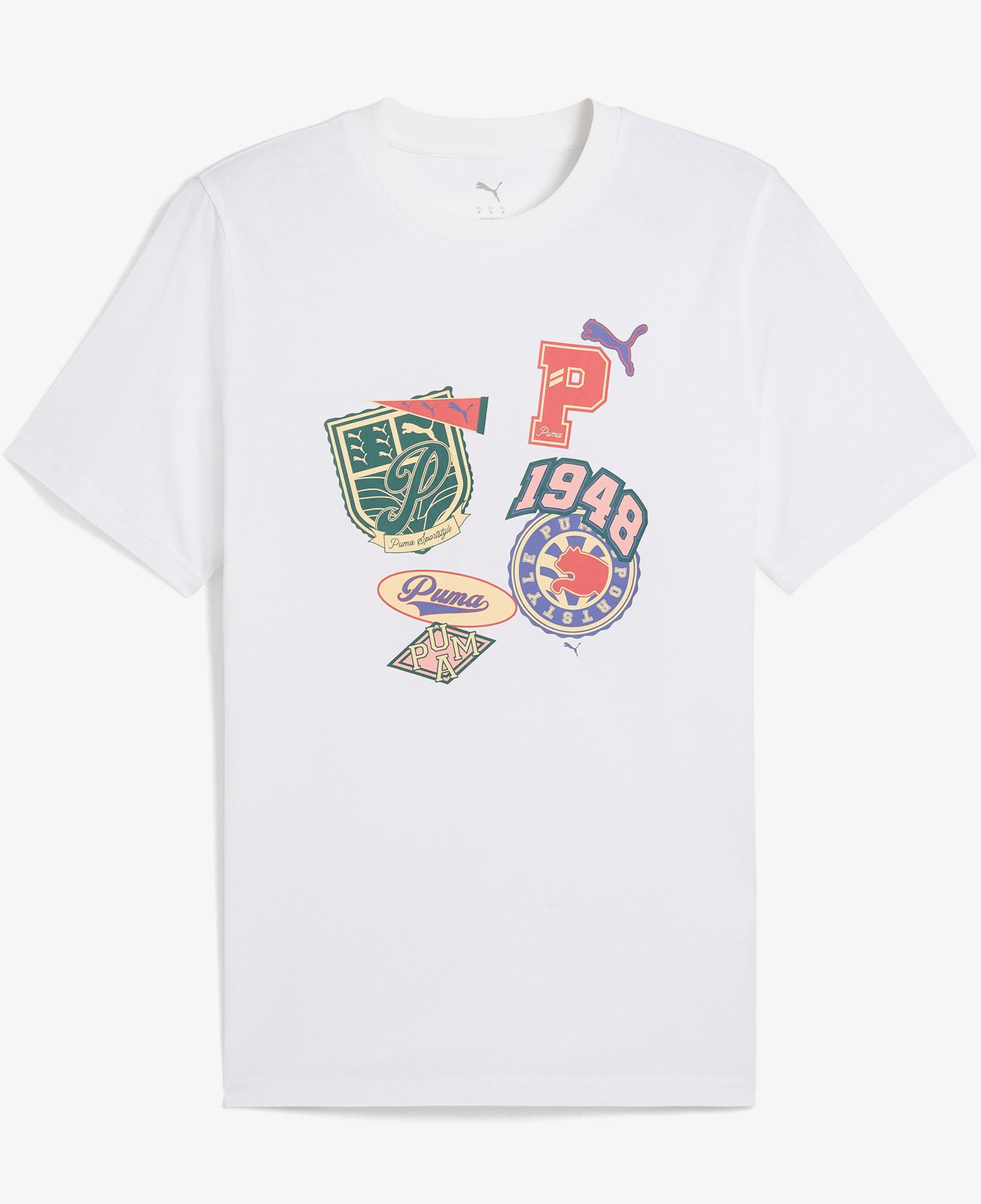 Puma Wardrobe Ess Graphic Erkek Beyaz T-Shirt