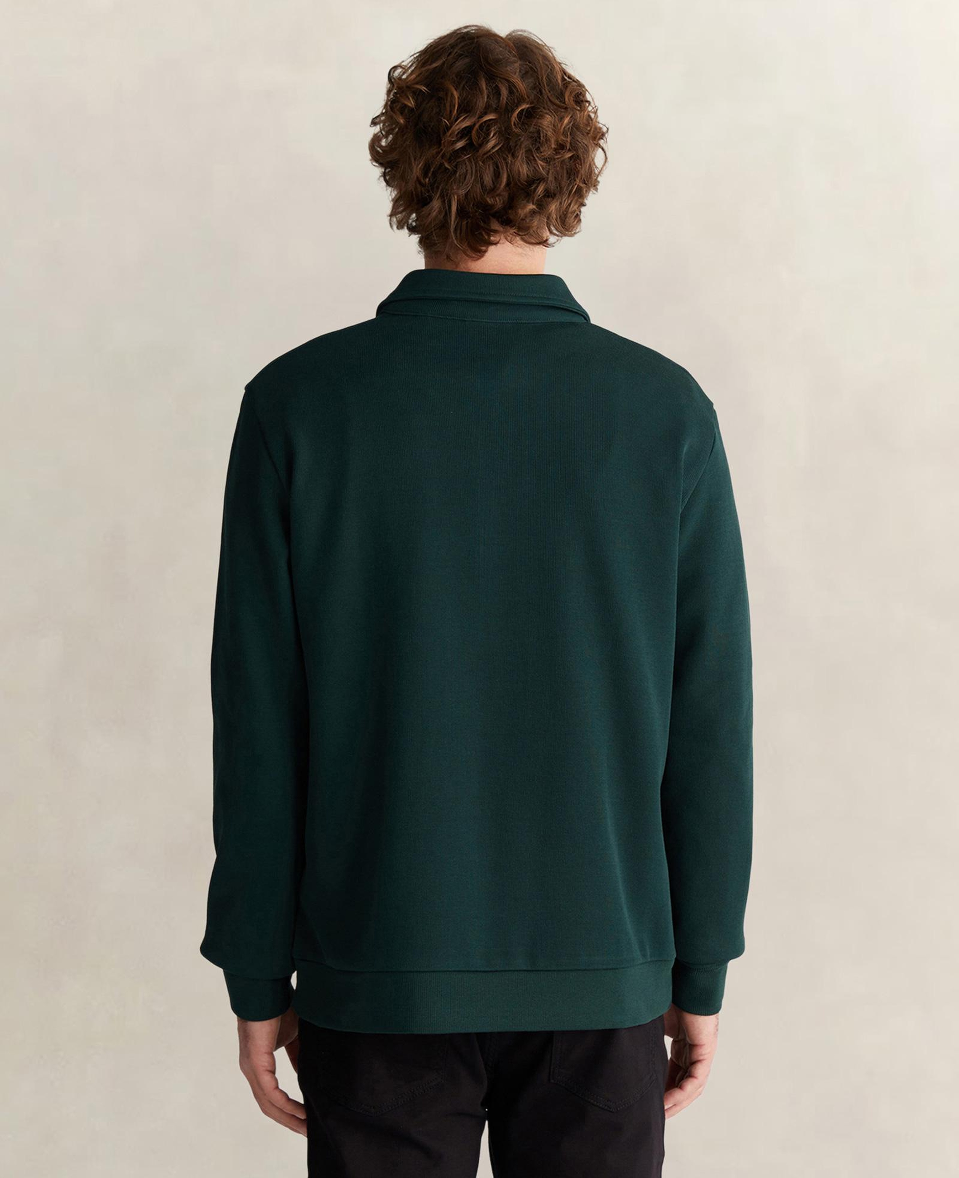 GANT Erkek Yeşil Regular Fit Yarım Fermuarlı Logolu Sweatshirt