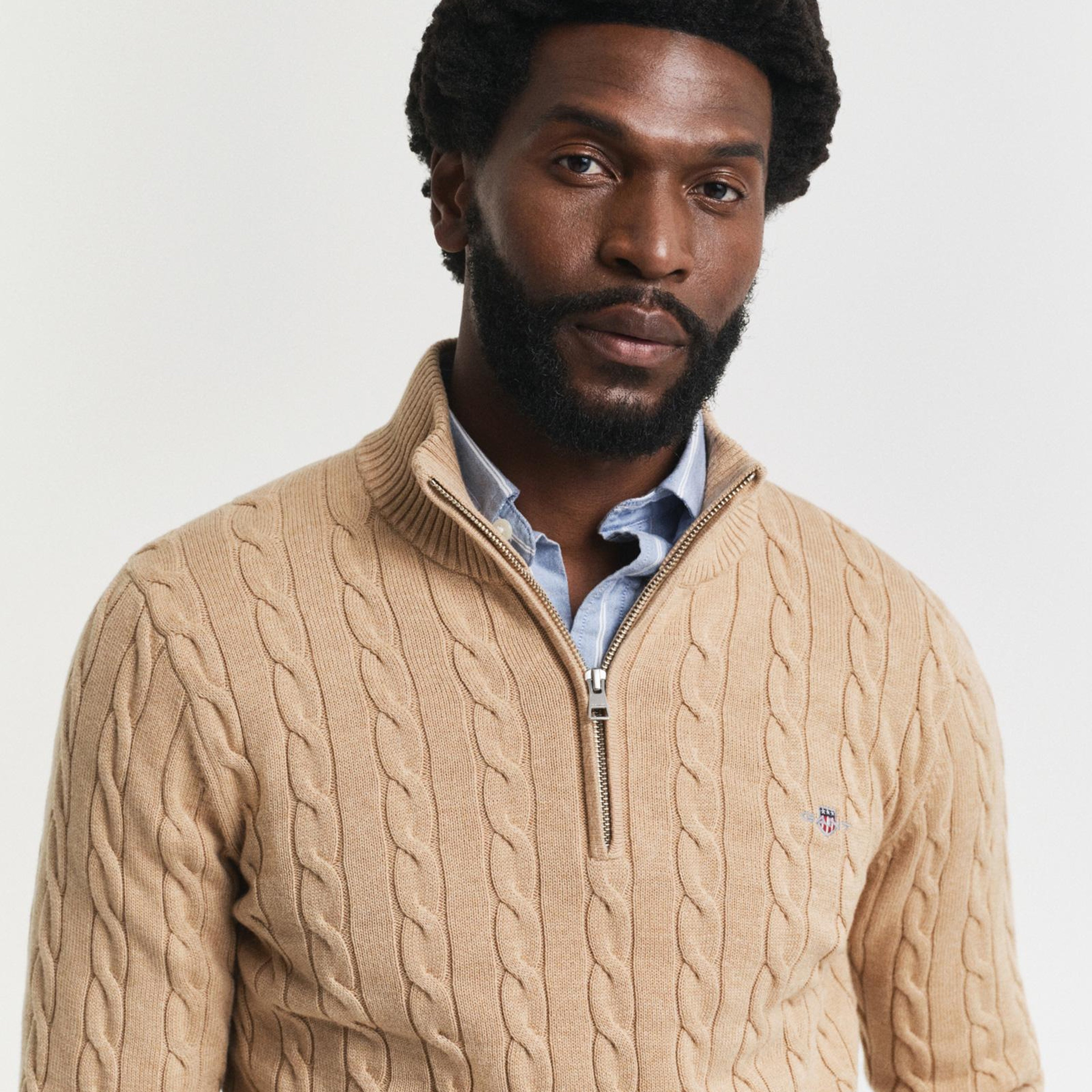 GANT Erkek Krem Regular Fit Örgü Kazak