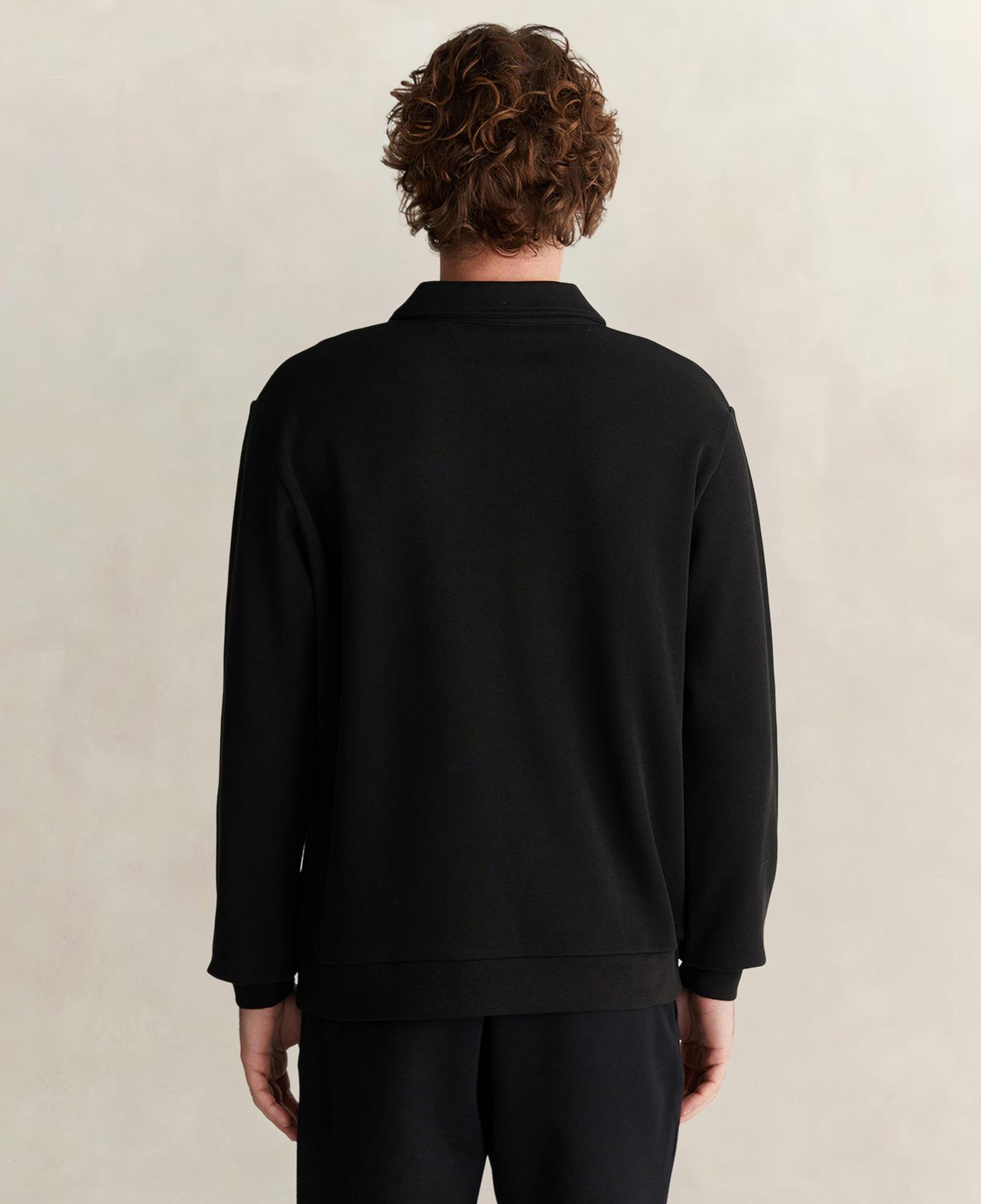 GANT Erkek Siyah Regular Fit Yarım Fermuarlı Logolu Sweatshirt