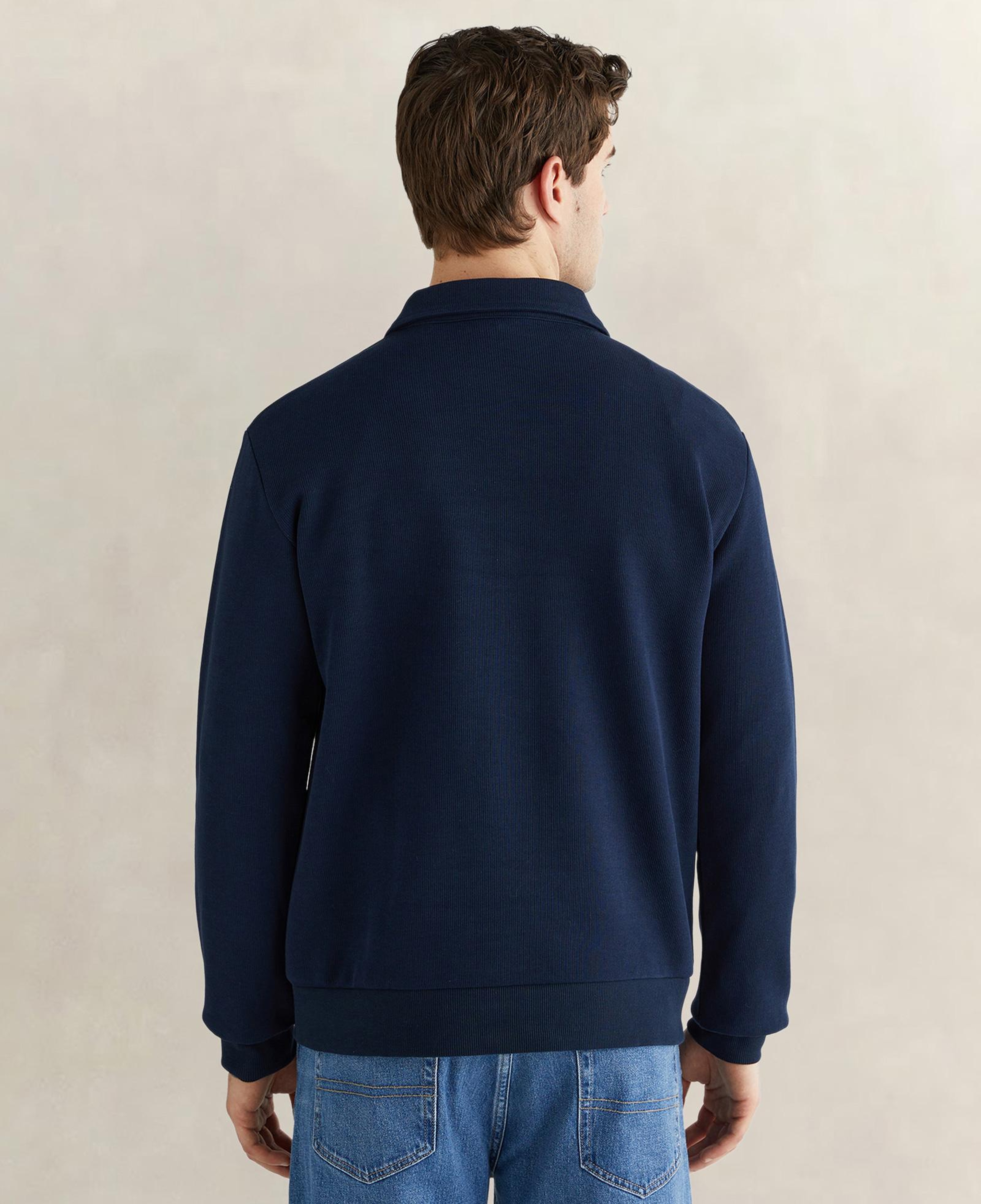 GANT Erkek Lacivert Regular Fit Yarım Fermuarlı Logolu Sweatshirt