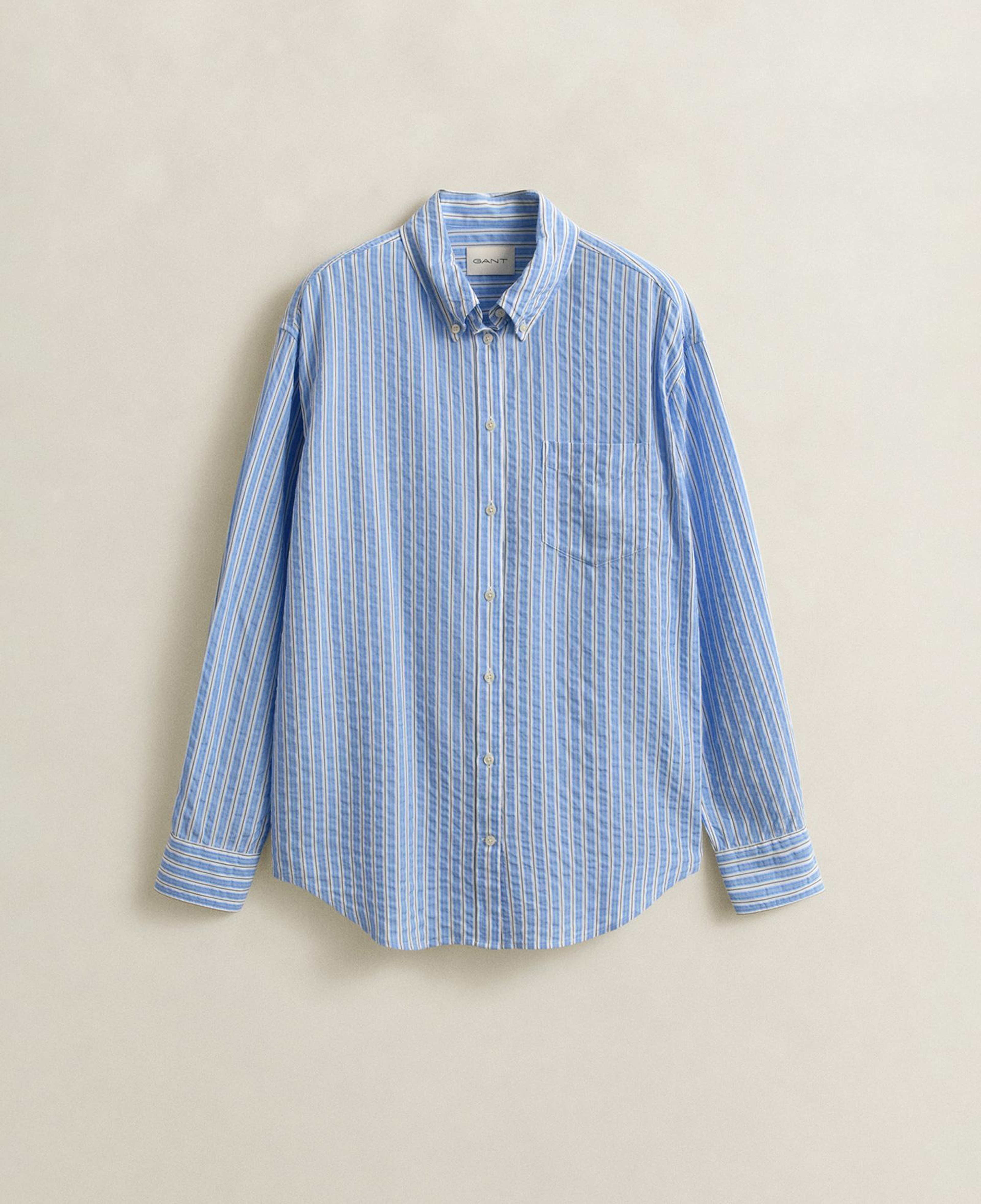 GANT Kadın Mavi Regular Fit Çizgili Gömlek