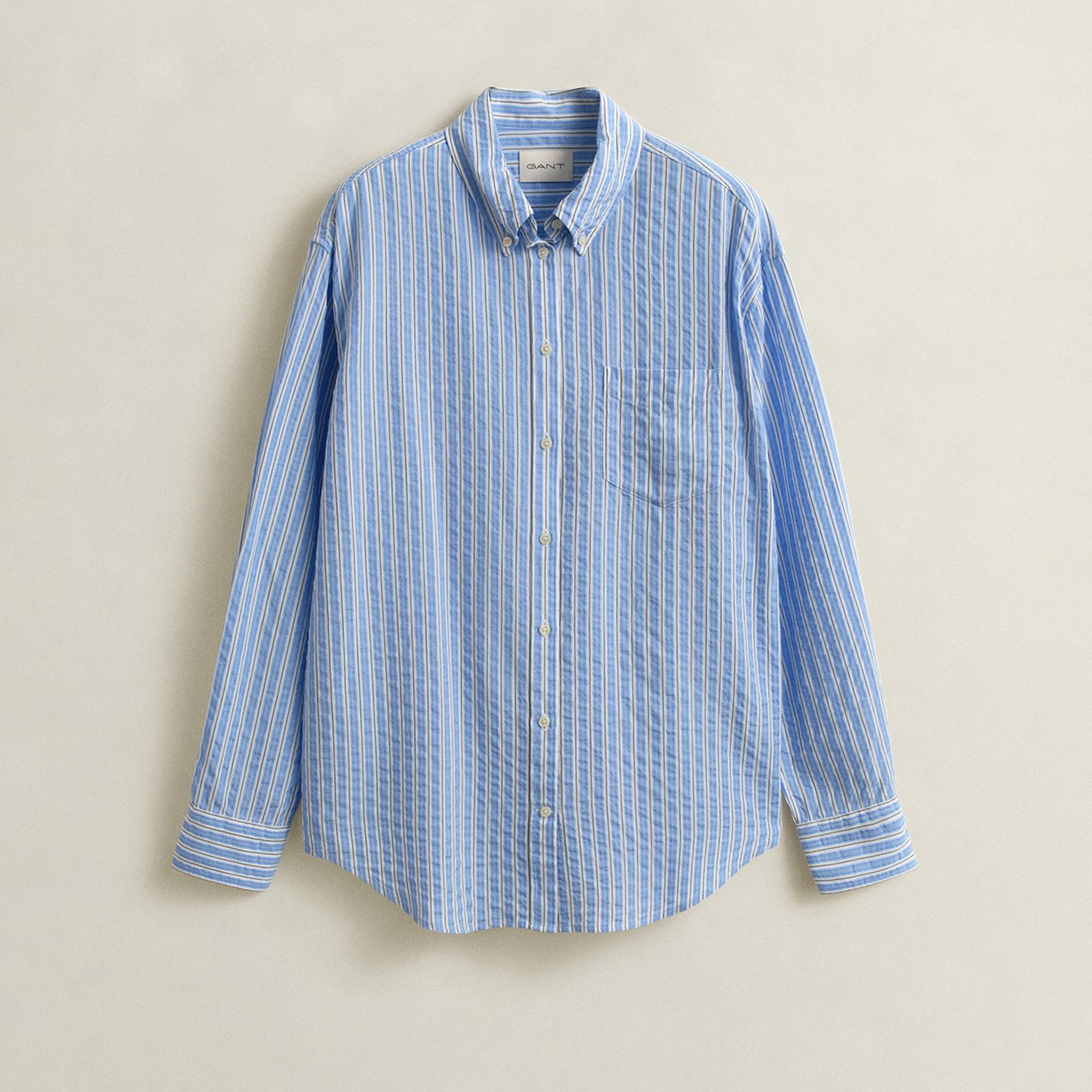GANT Kadın Mavi Regular Fit Çizgili Gömlek