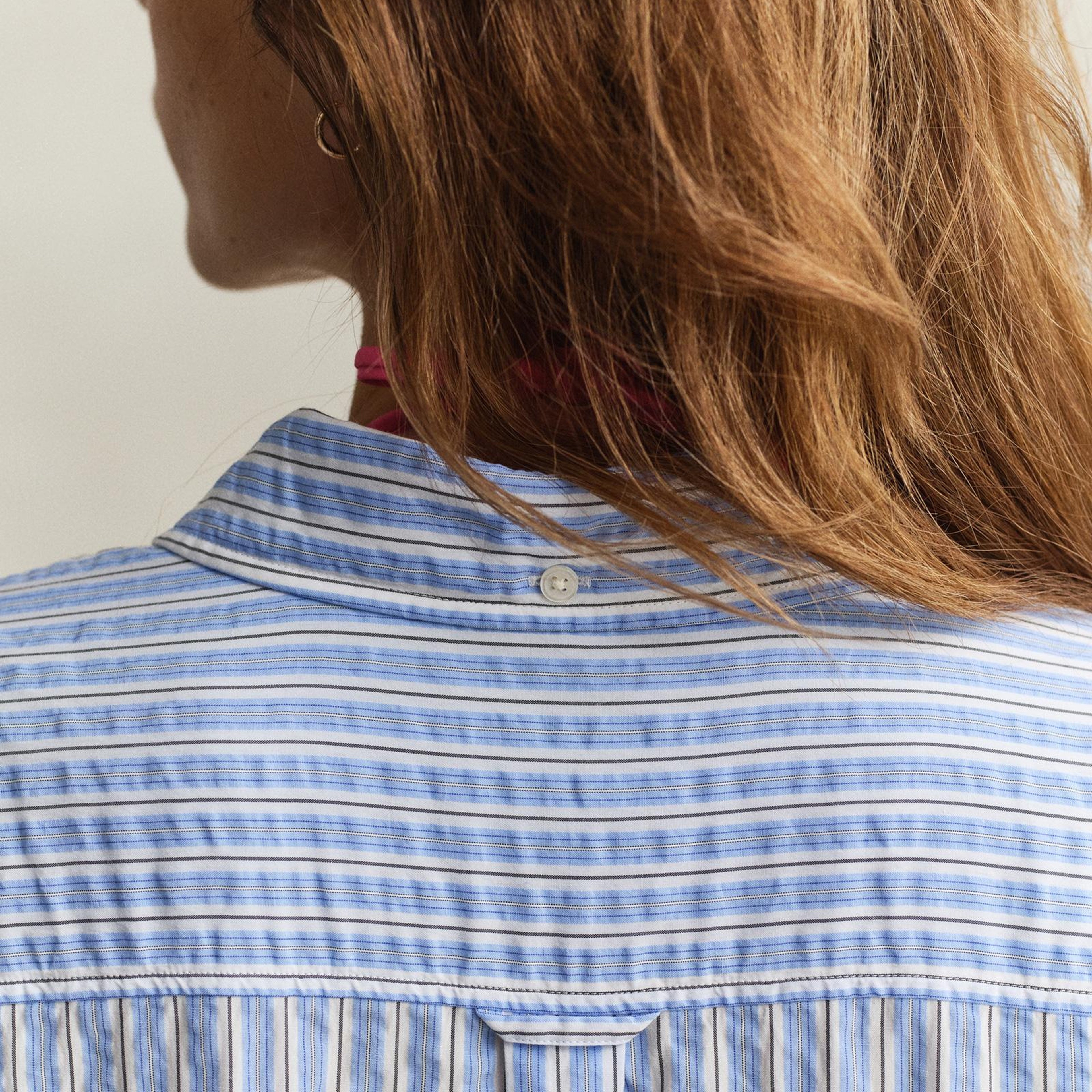 GANT Kadın Mavi Regular Fit Çizgili Gömlek