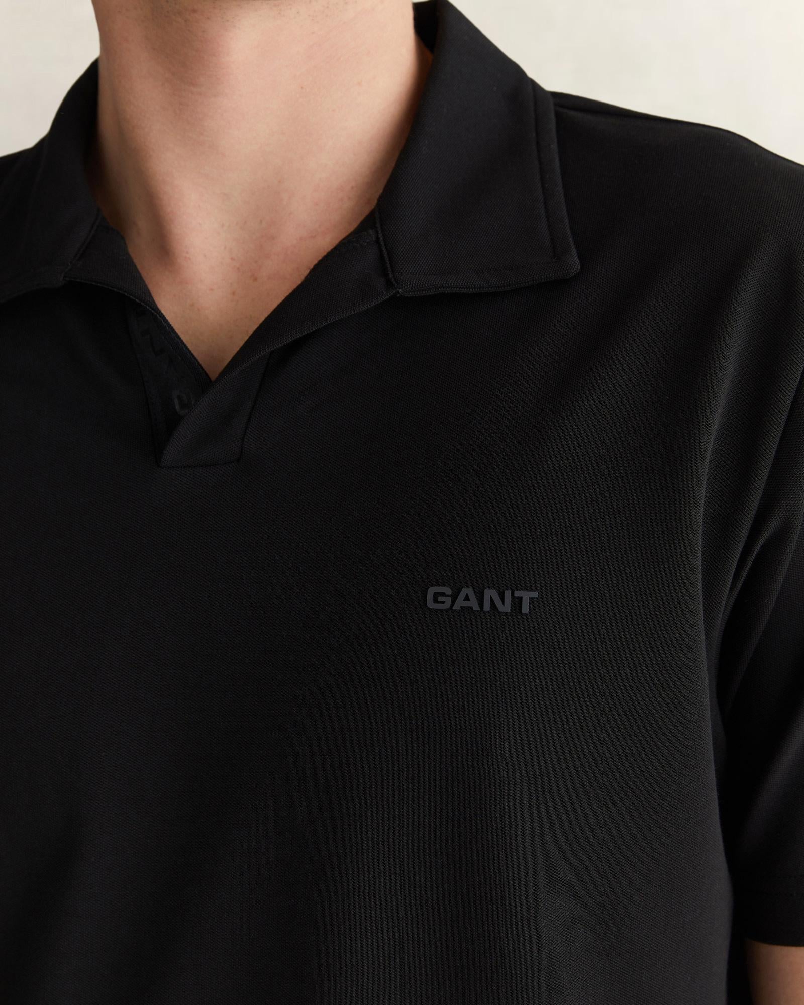 GANT Erkek Siyah Regular Fit Polo Yaka T-Shirt