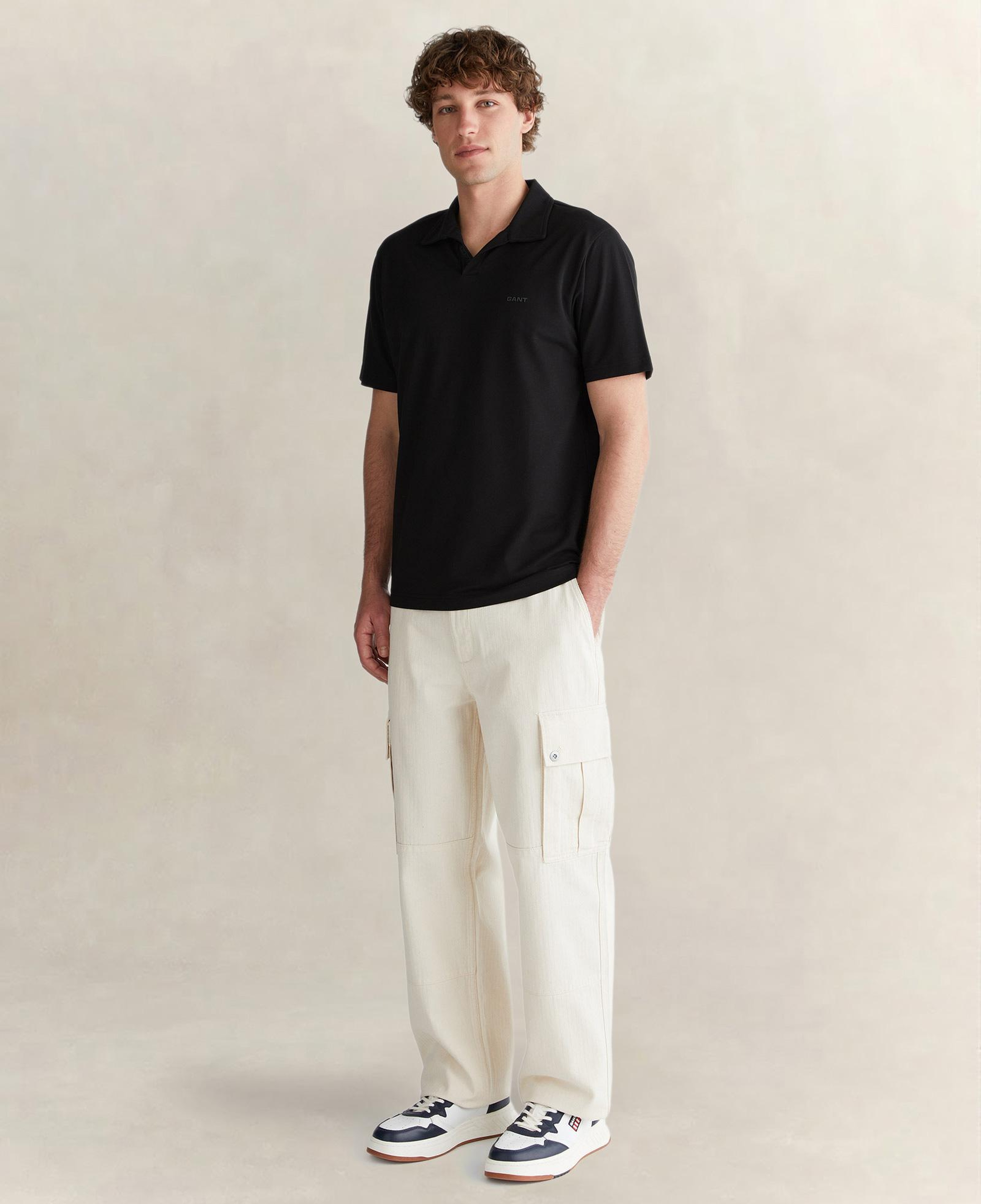 GANT Erkek Siyah Regular Fit Polo Yaka T-Shirt