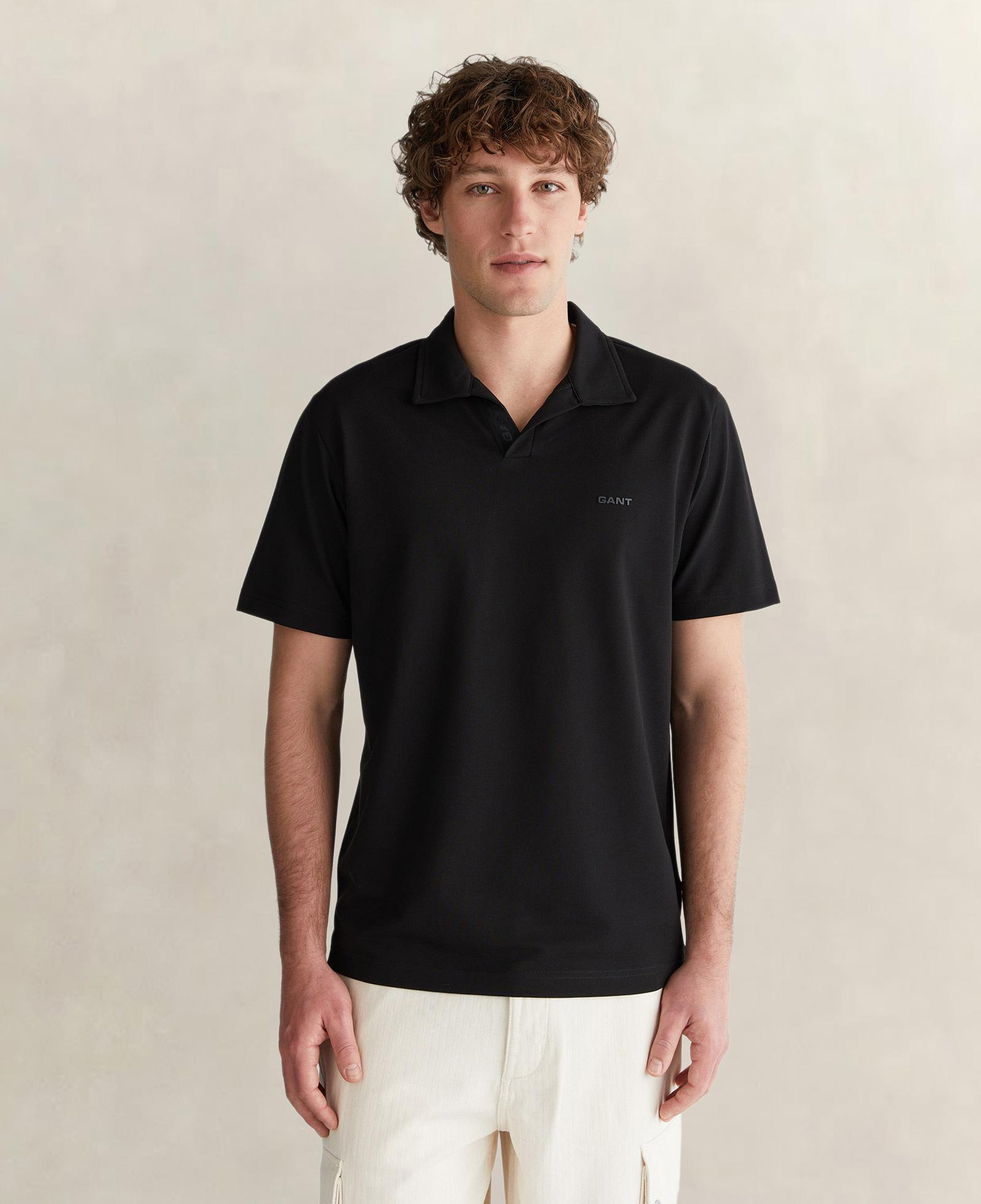 GANT Erkek Siyah Regular Fit Polo Yaka T-Shirt