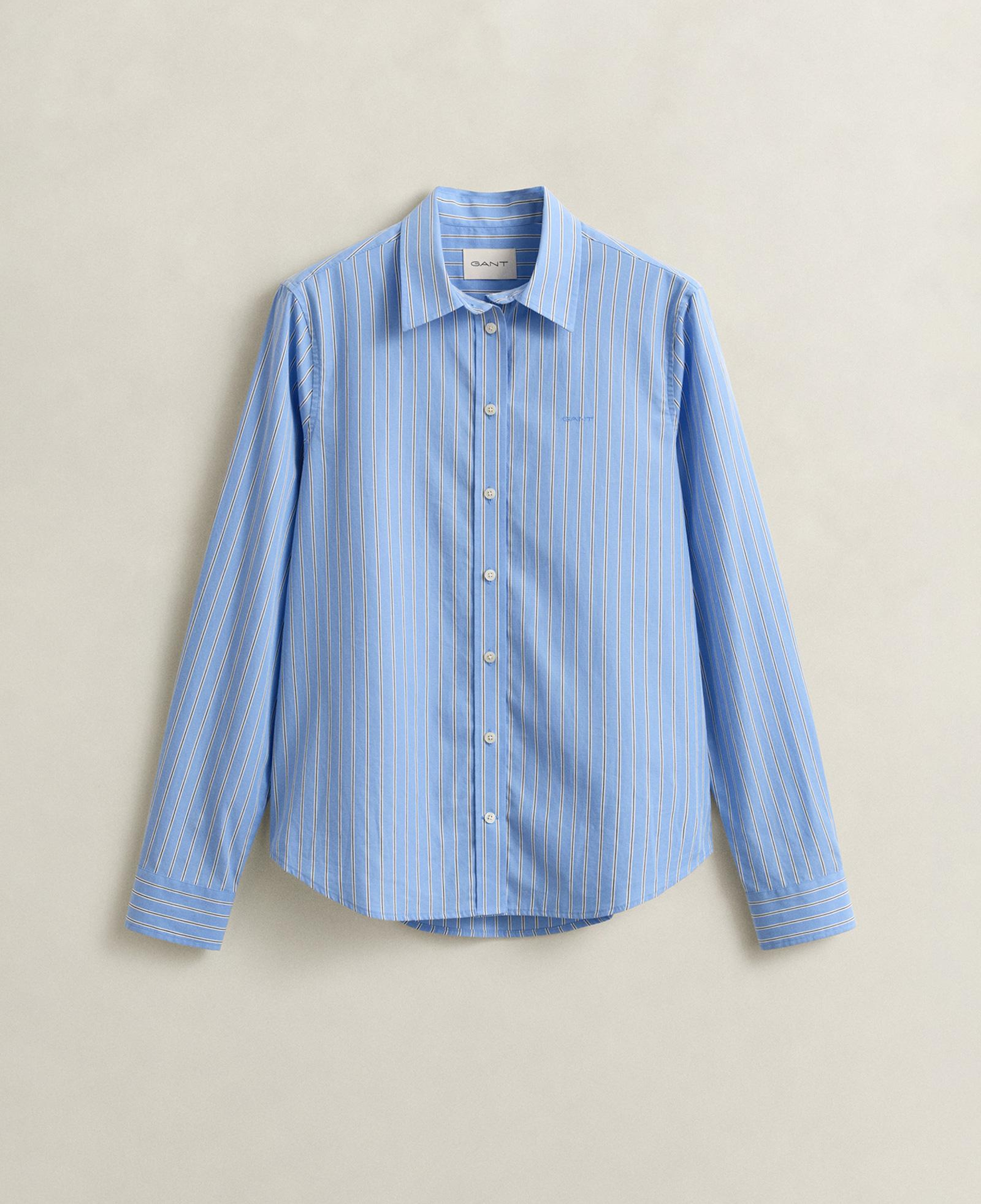 GANT Kadın Mavi Regular Fit Çizgili Gömlek