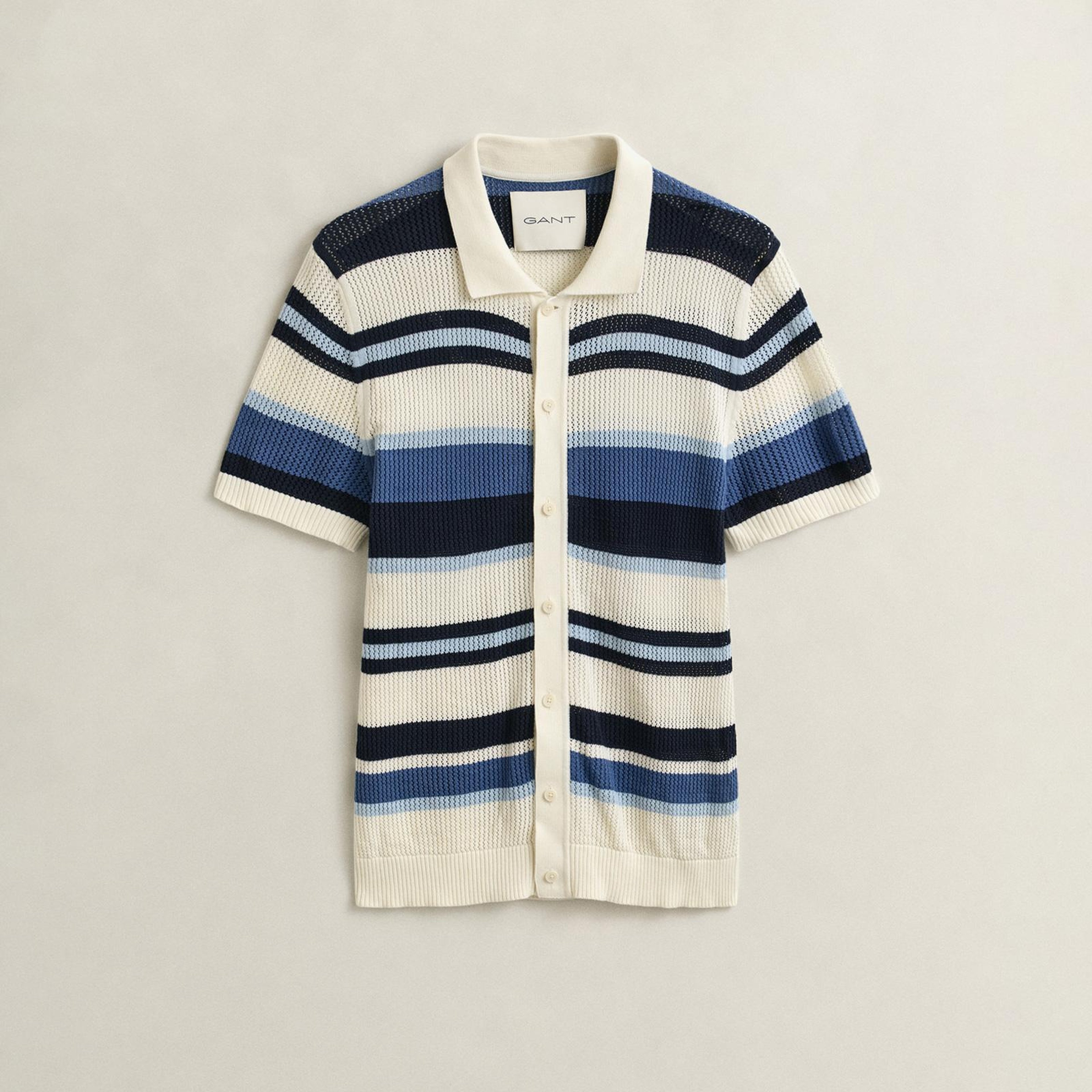 GANT Erkek Mavi Regular Fit Çizgili Kazak