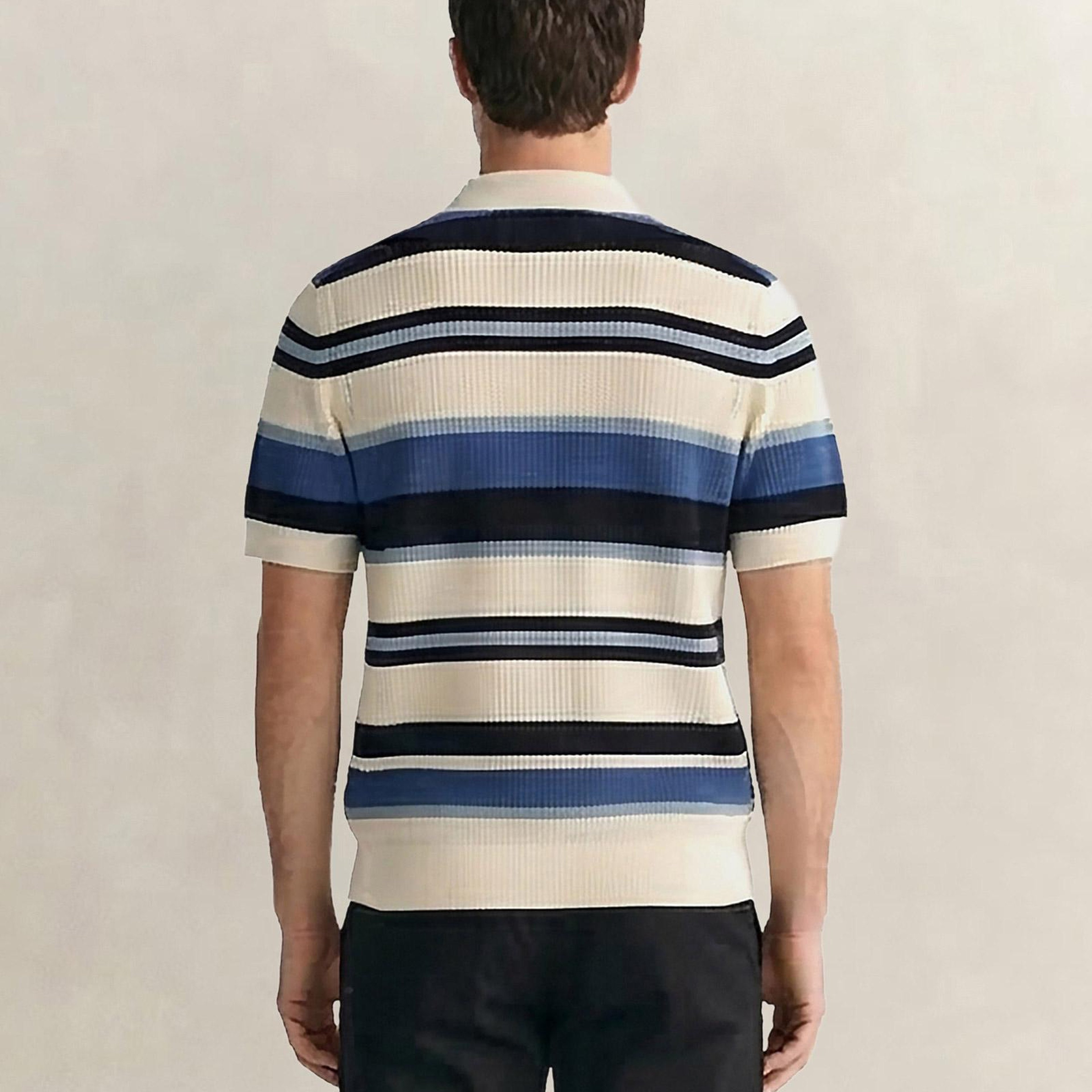 GANT Erkek Mavi Regular Fit Çizgili Kazak