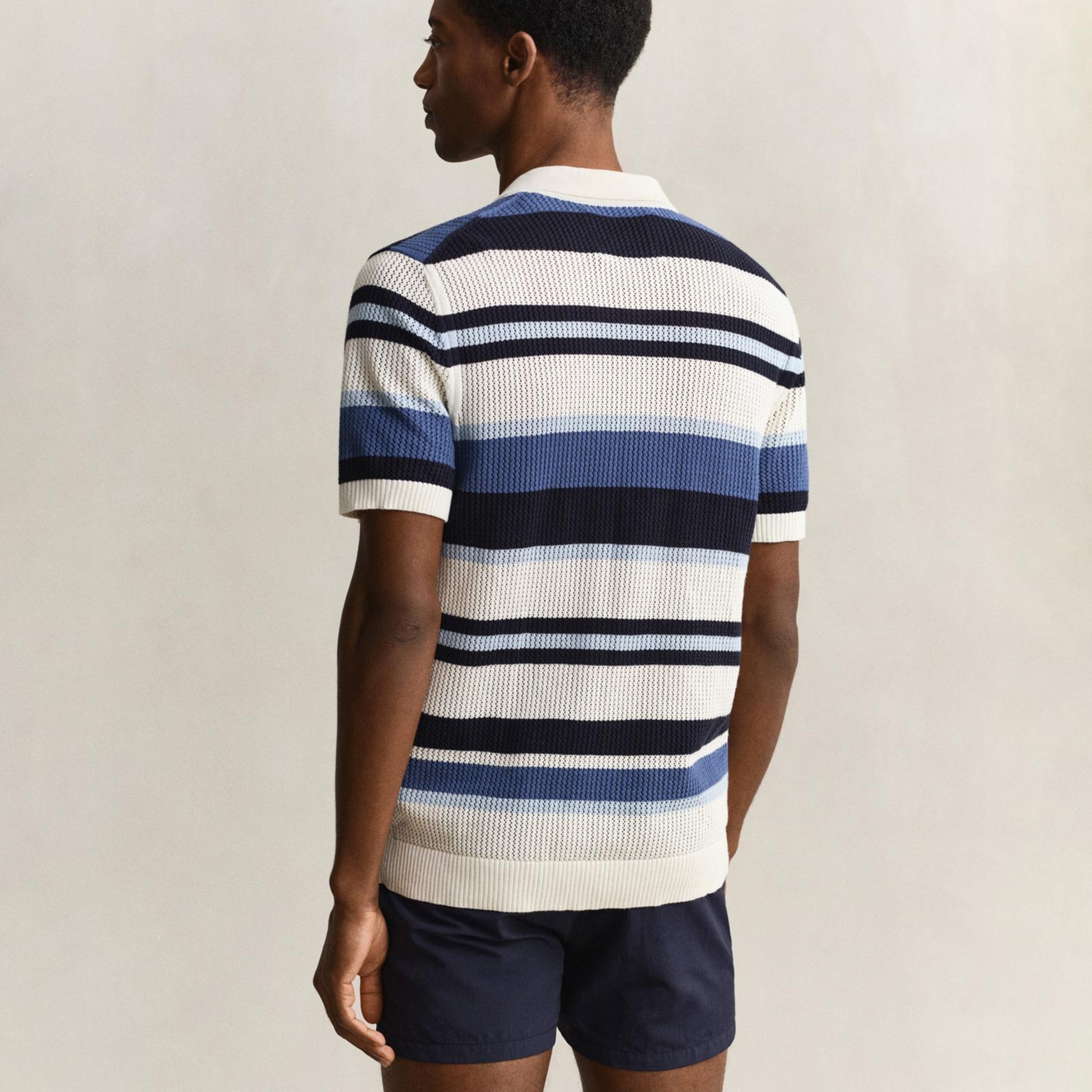 GANT Erkek Mavi Regular Fit Çizgili Kazak