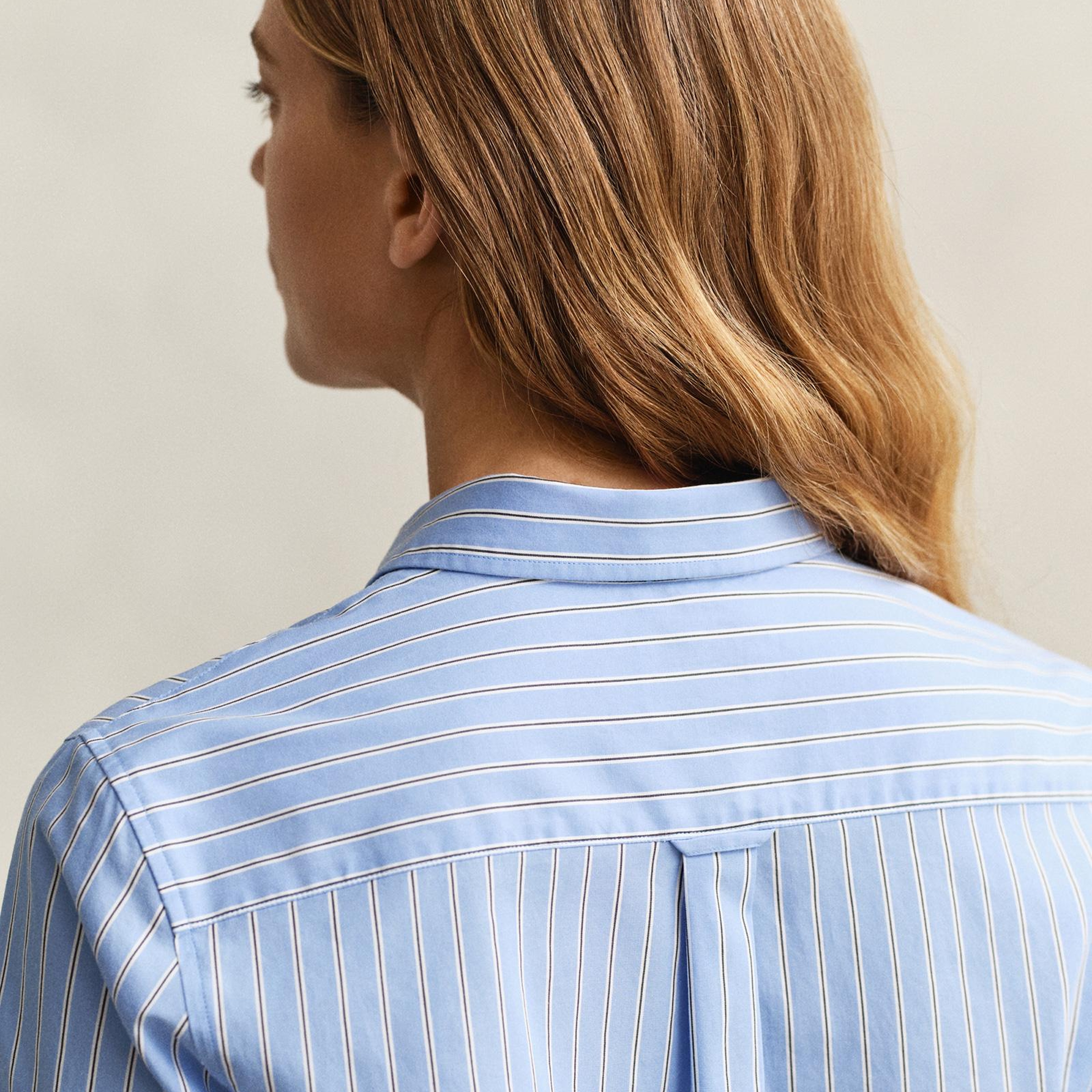 GANT Kadın Mavi Regular Fit Çizgili Gömlek