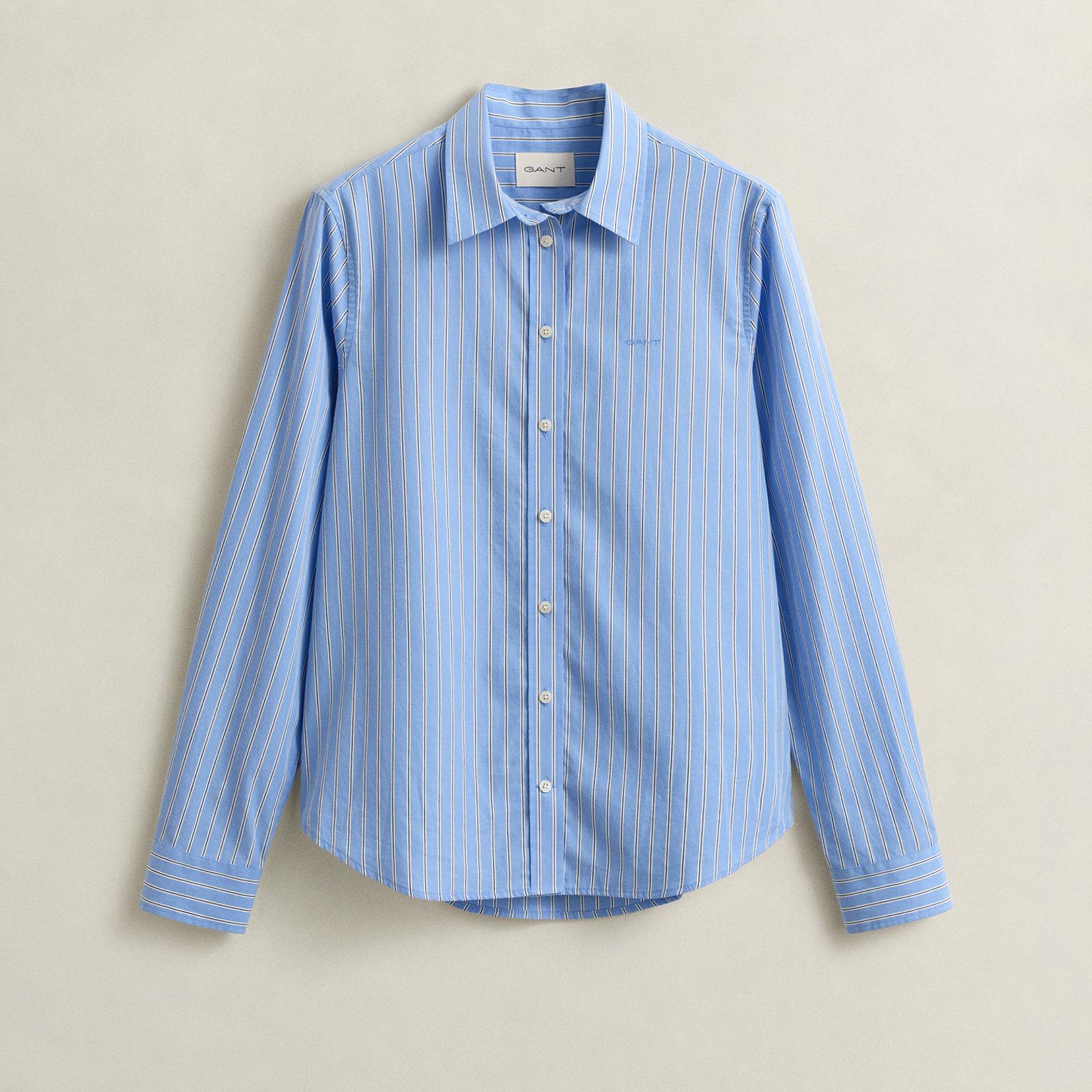 GANT Kadın Mavi Regular Fit Çizgili Gömlek