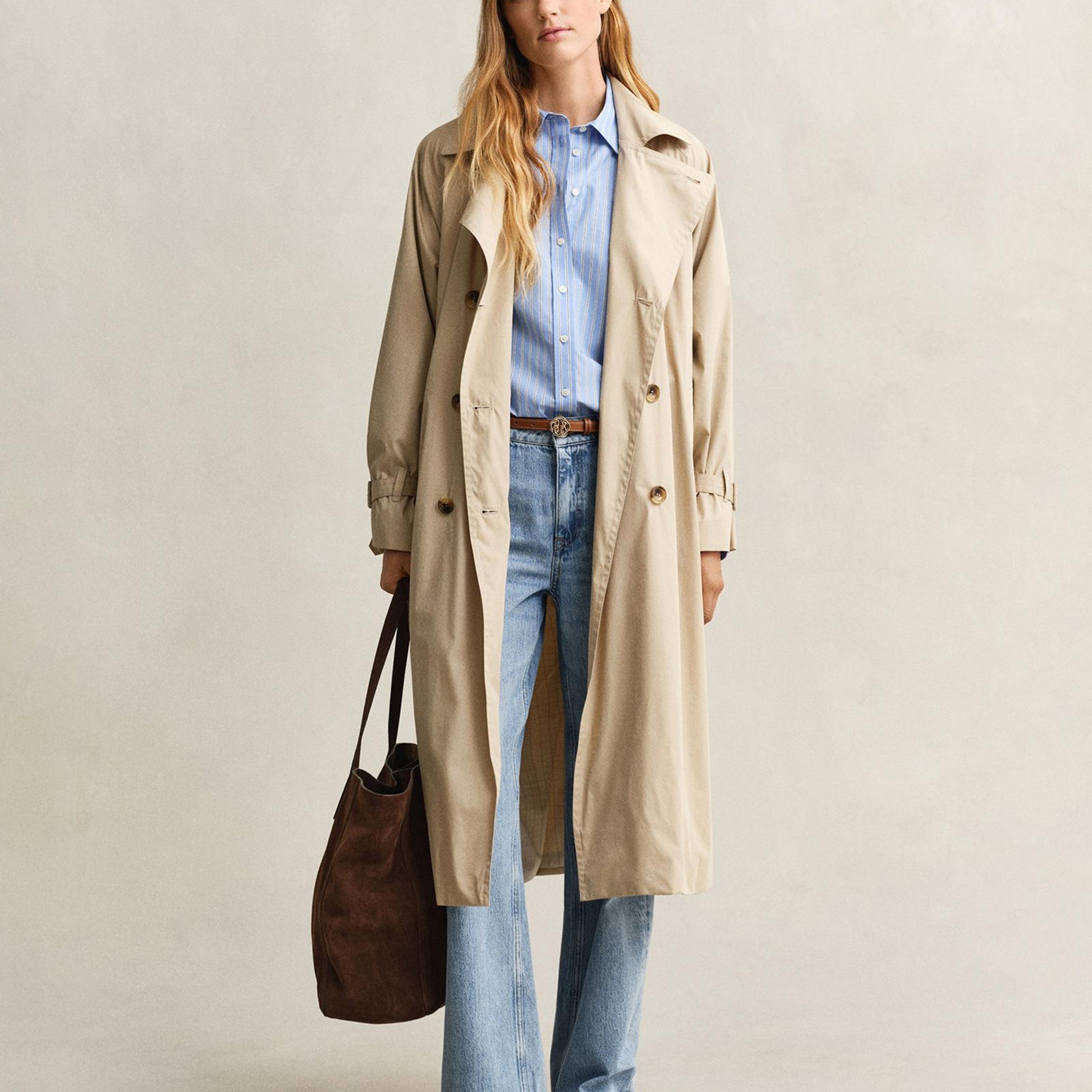 GANT Kadın Mavi Regular Fit Çizgili Gömlek