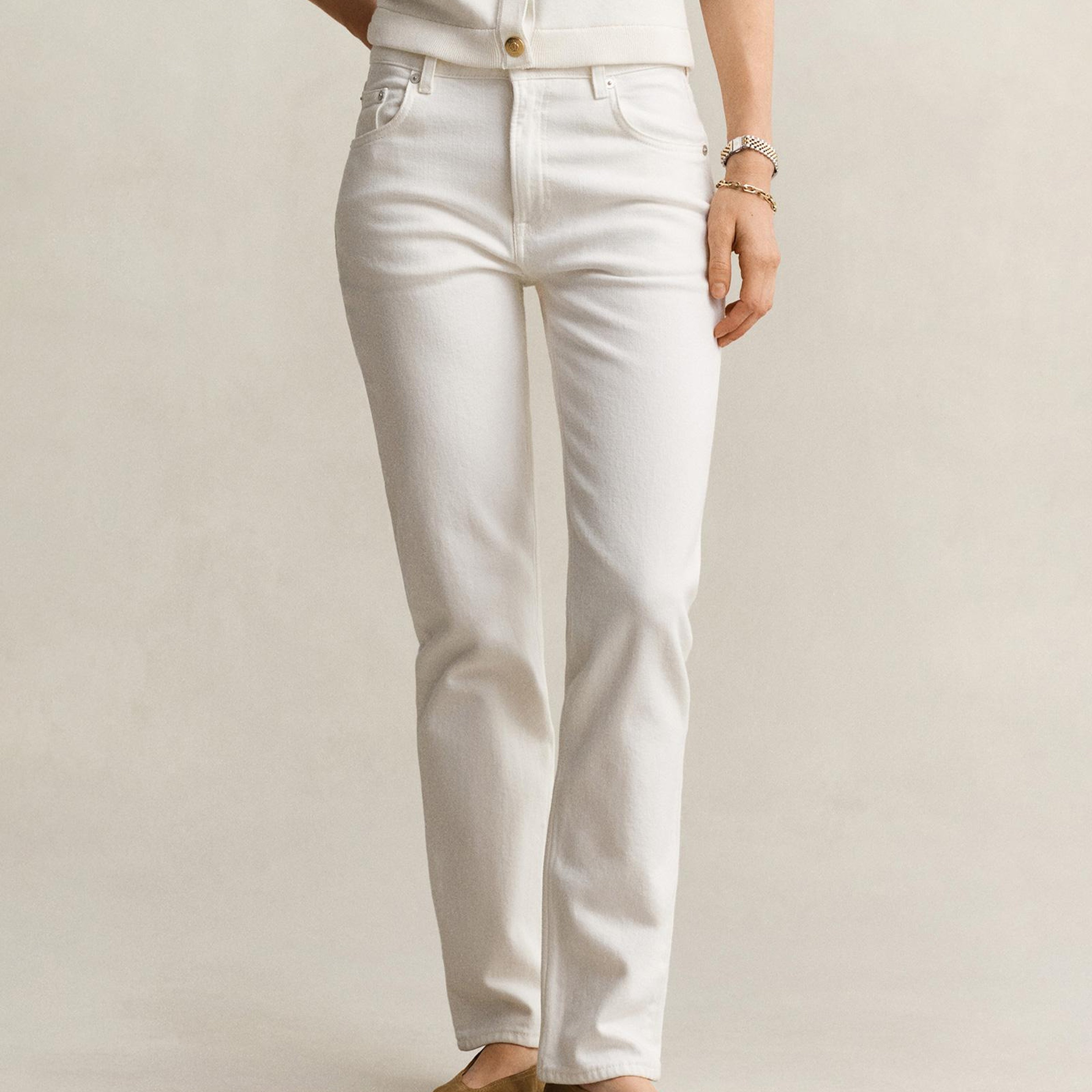 GANT Kadın Beyaz Regular Fit Jean