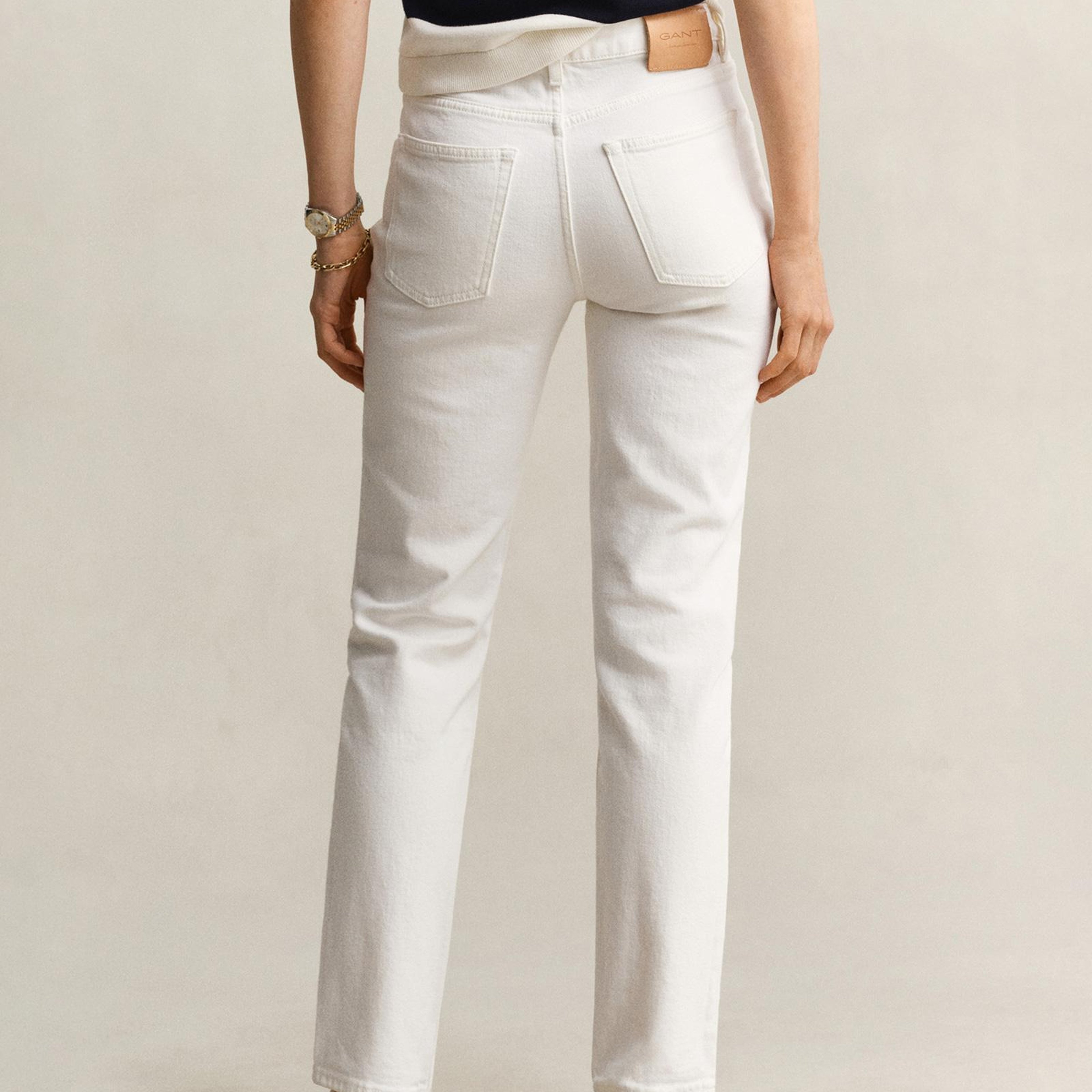 GANT Kadın Beyaz Regular Fit Jean