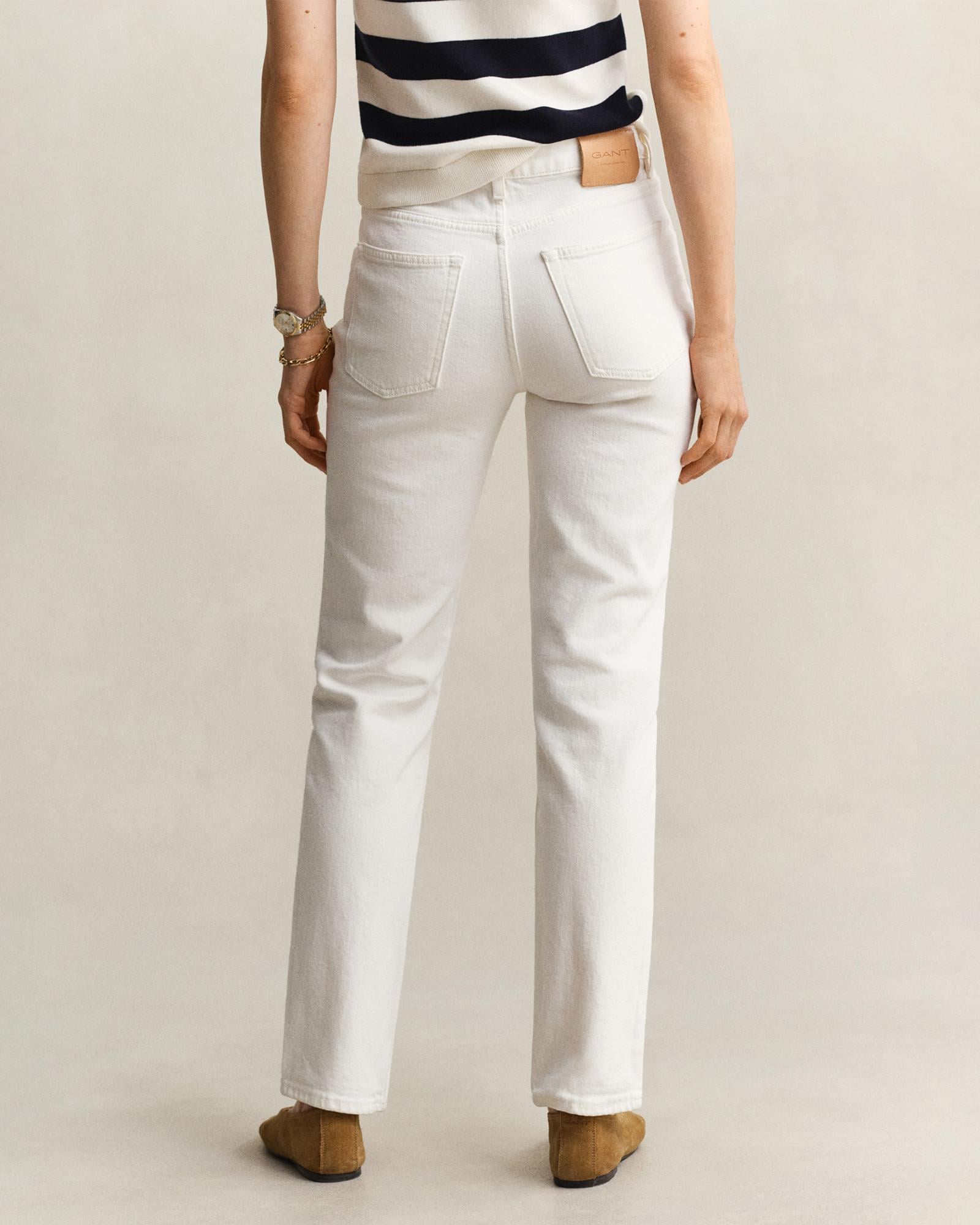GANT Kadın Beyaz Regular Fit Jean
