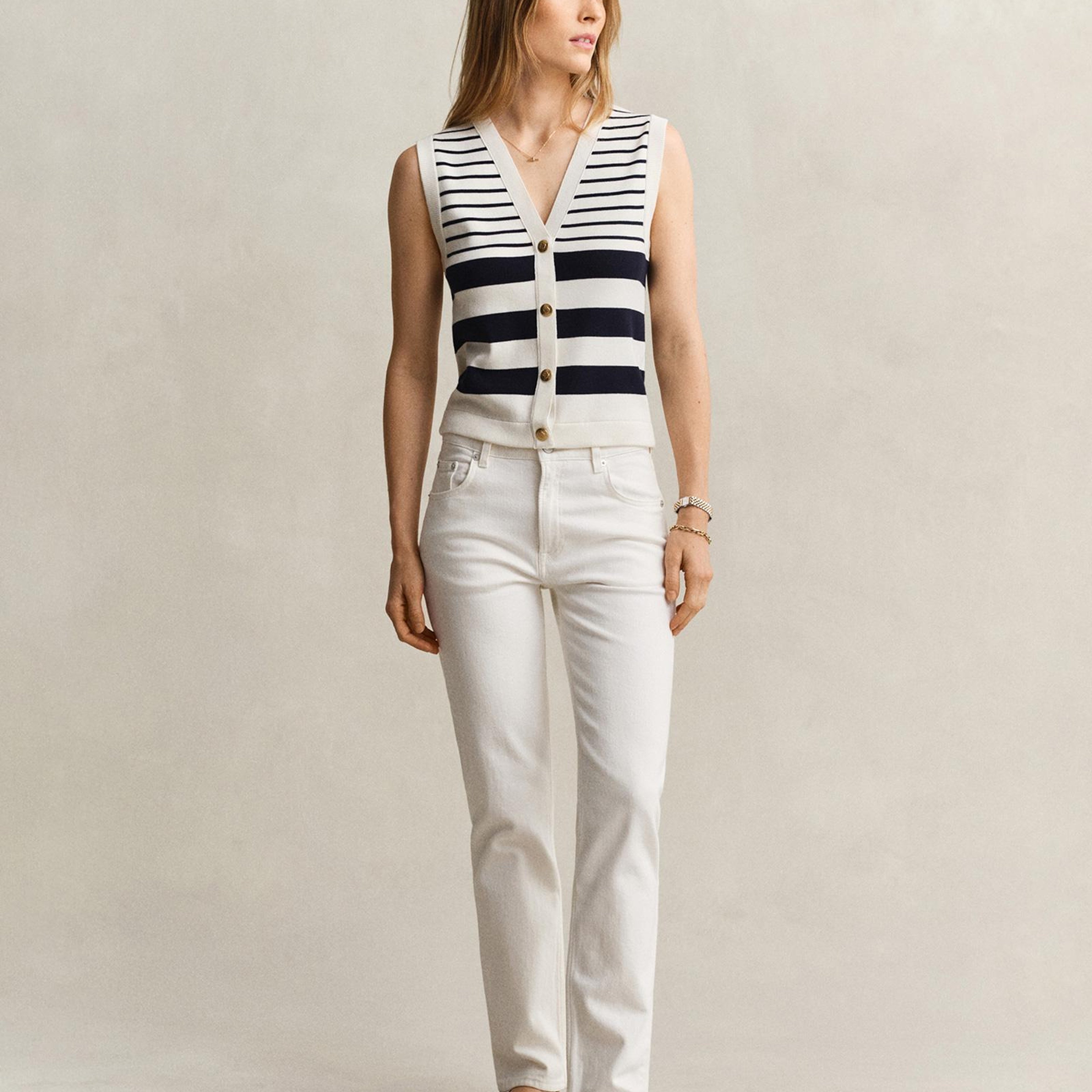 GANT Kadın Beyaz Regular Fit Jean