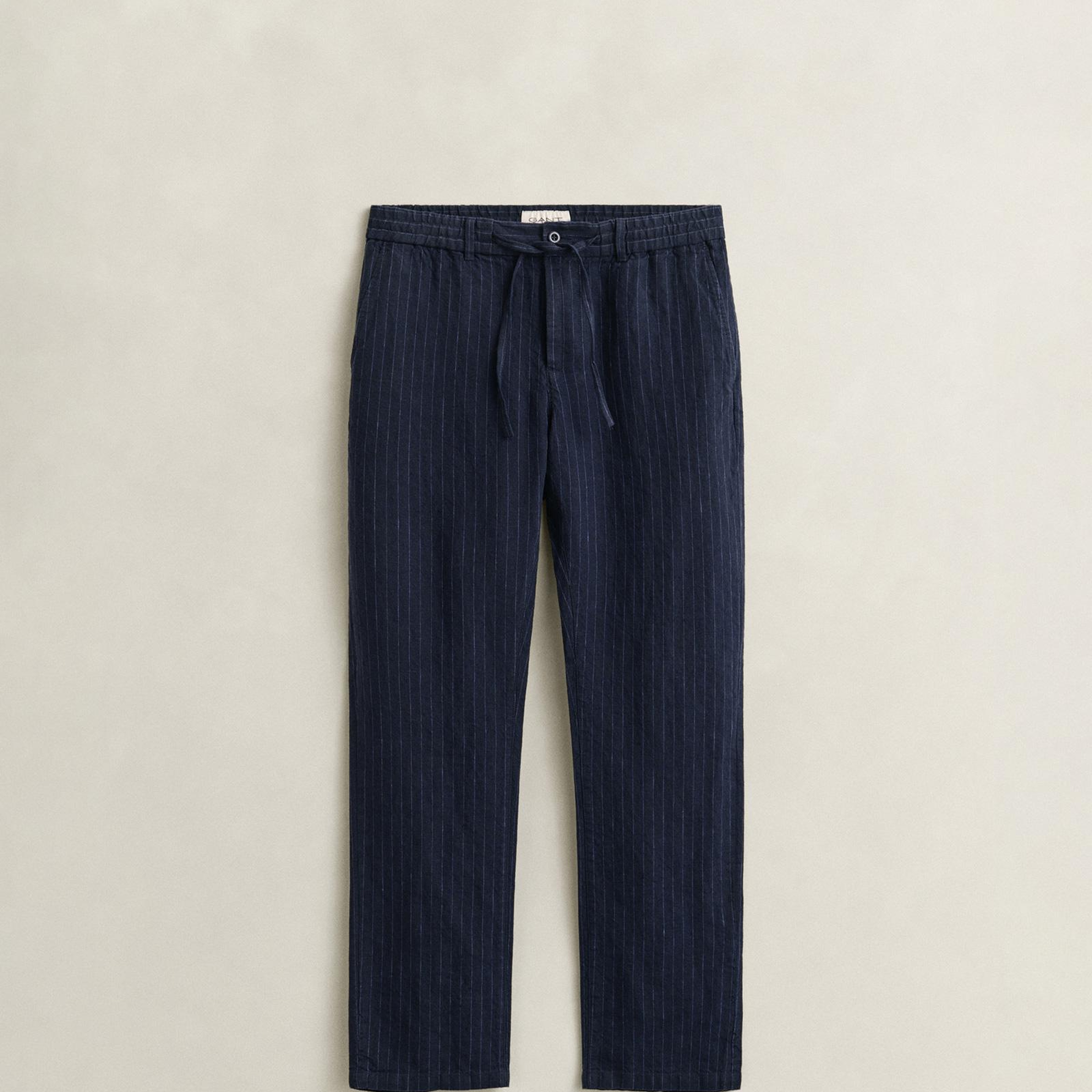 GANT Erkek Lacivert Regular Fit Çizgili Pantolon