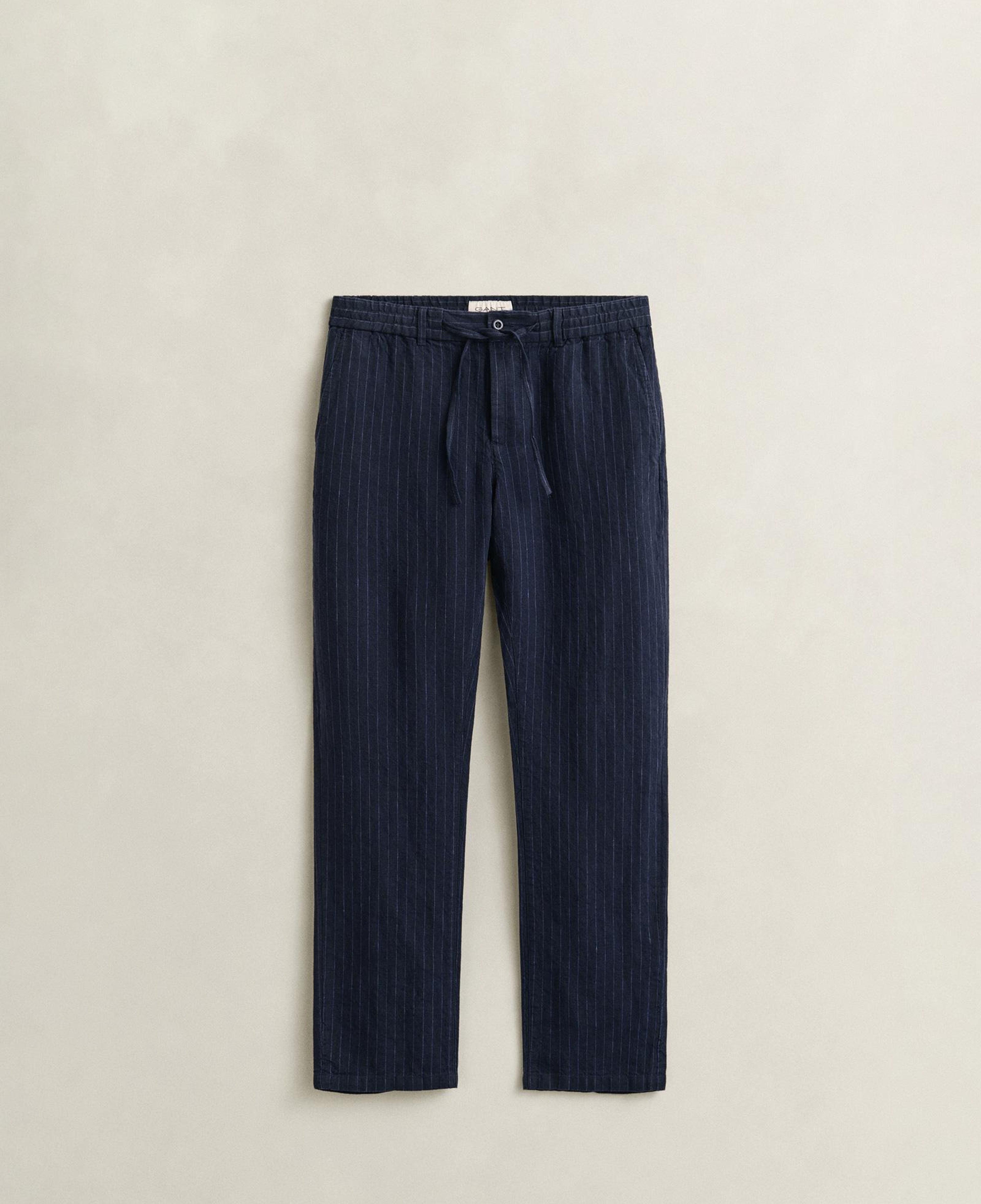 GANT Erkek Lacivert Regular Fit Çizgili Pantolon