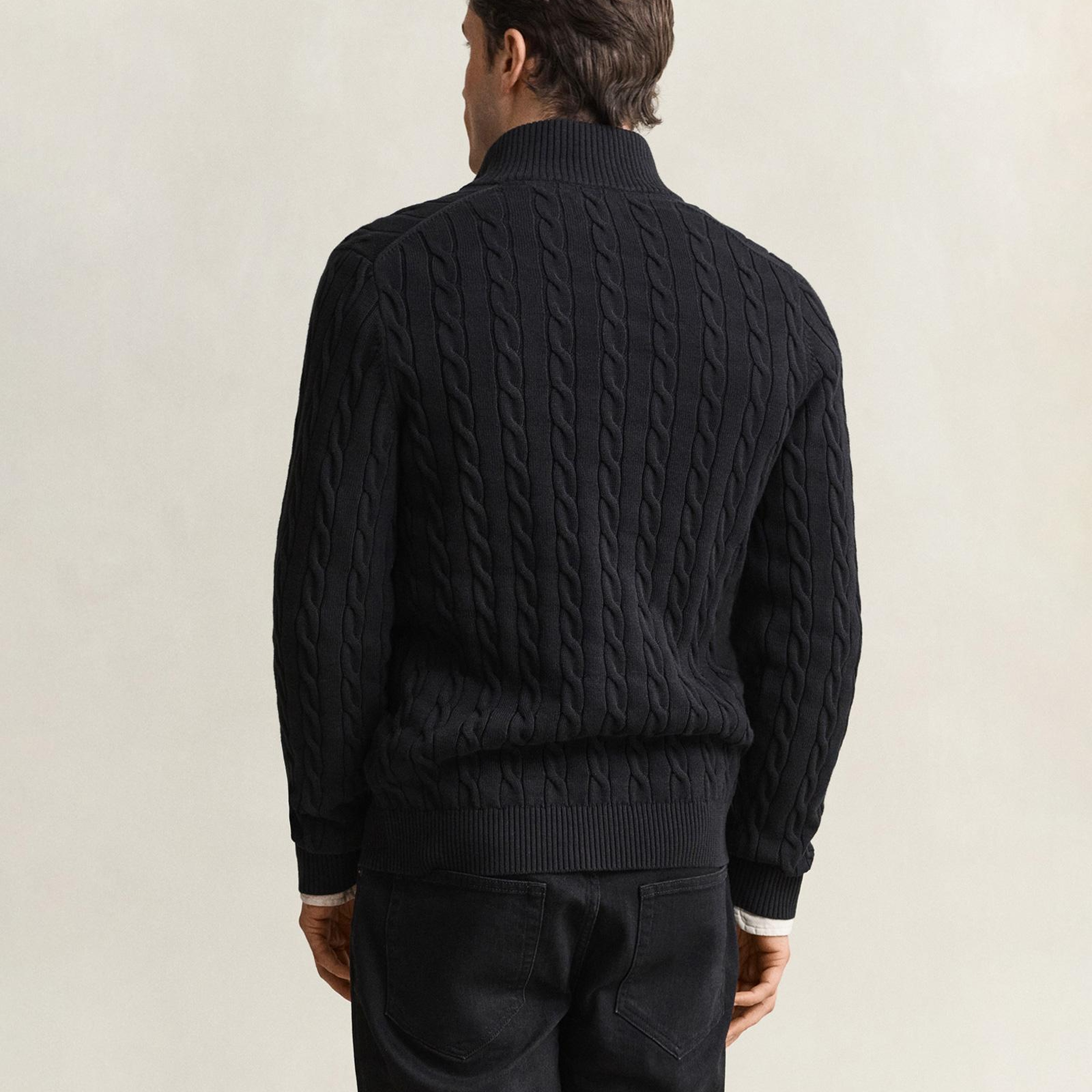 GANT Erkek Siyah Regular Fit Örgü Kazak