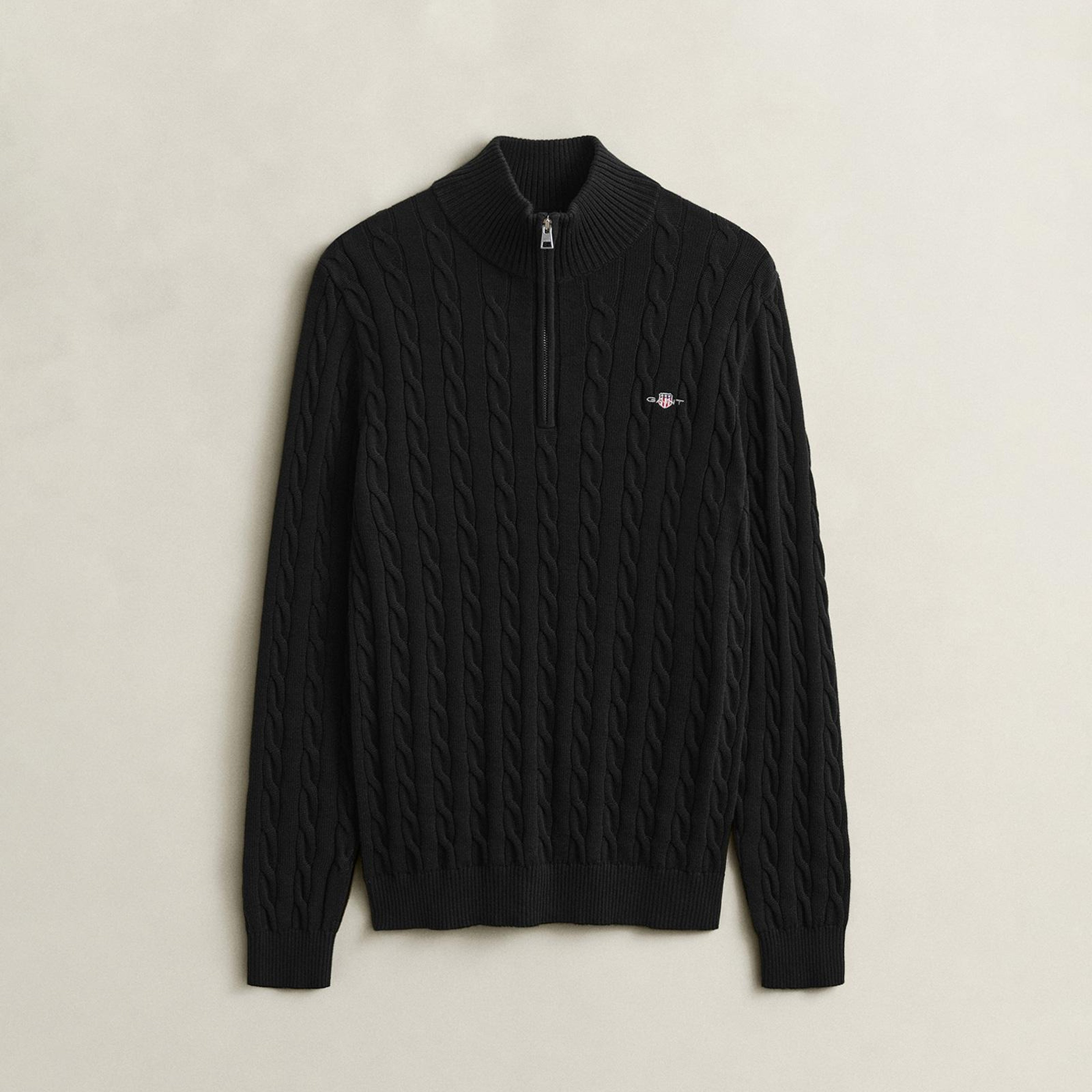 GANT Erkek Siyah Regular Fit Örgü Kazak