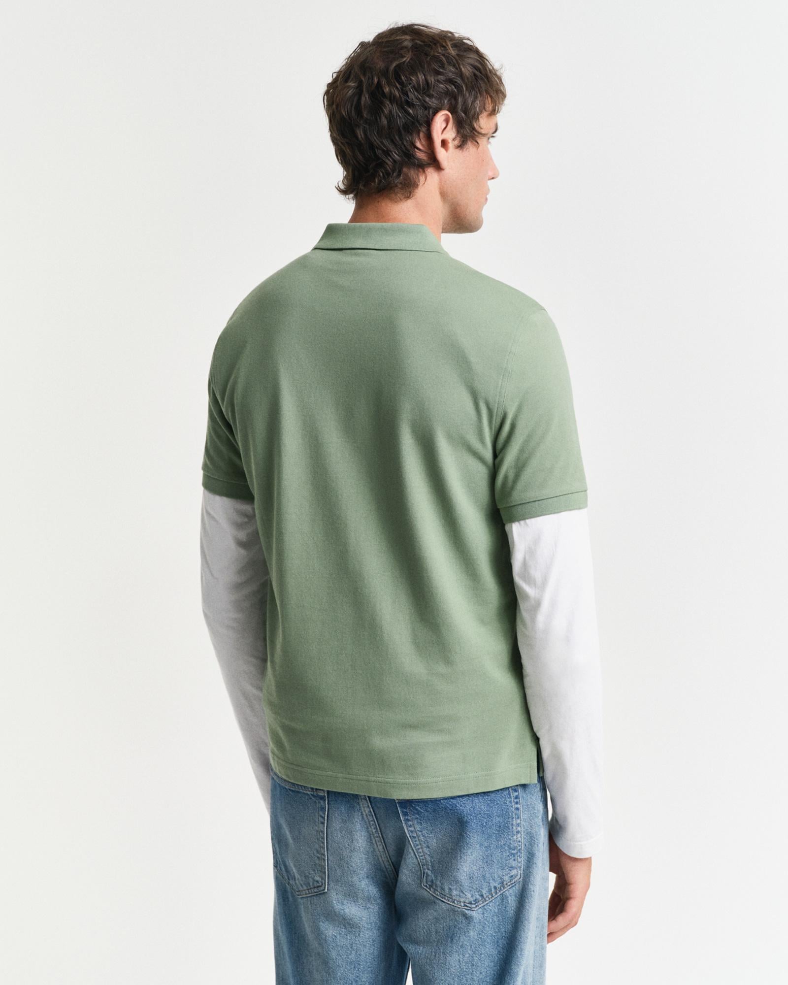 GANT Erkek Yeşil Regular Fit Polo