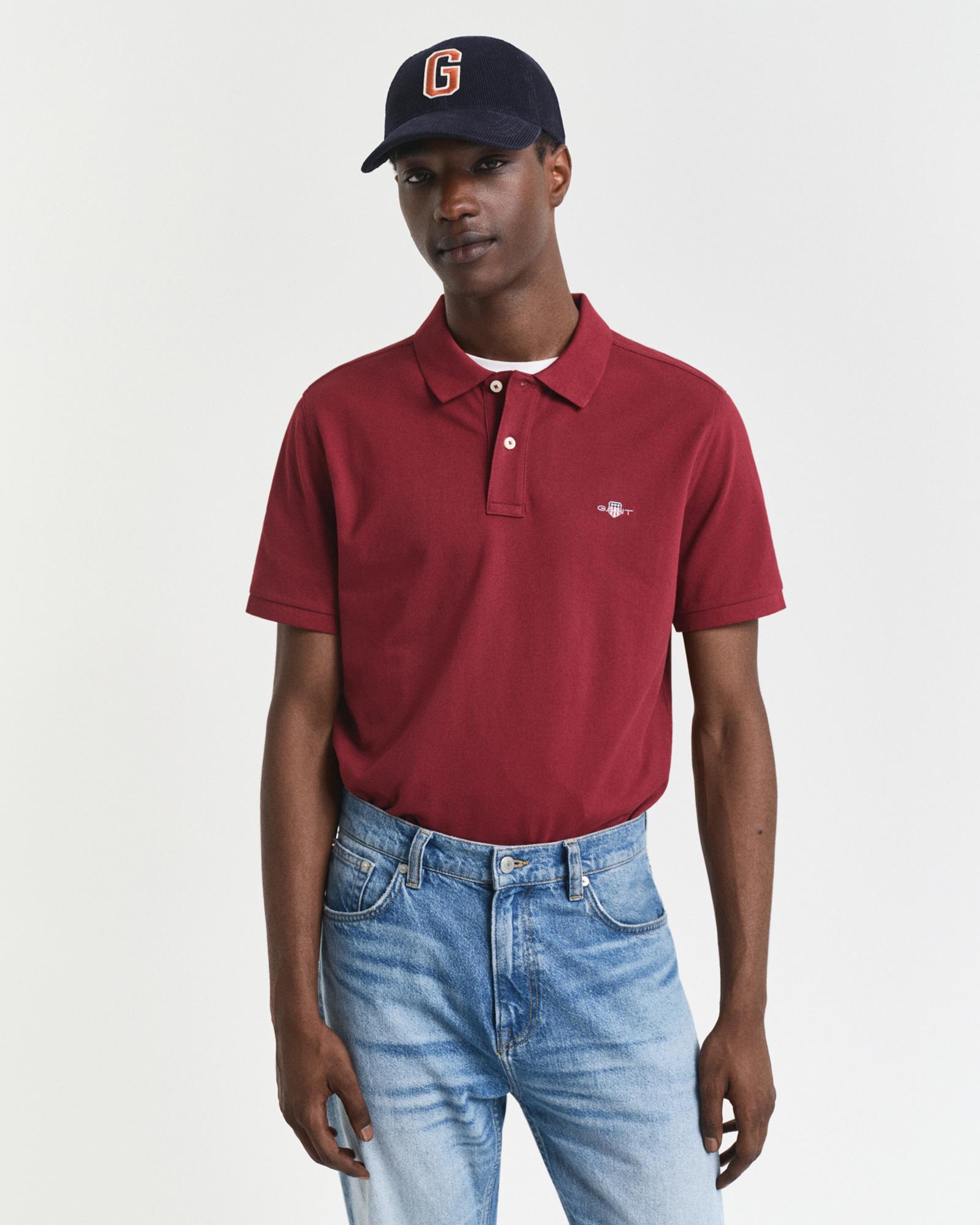 GANT Erkek Bordo Regular Fit Polo