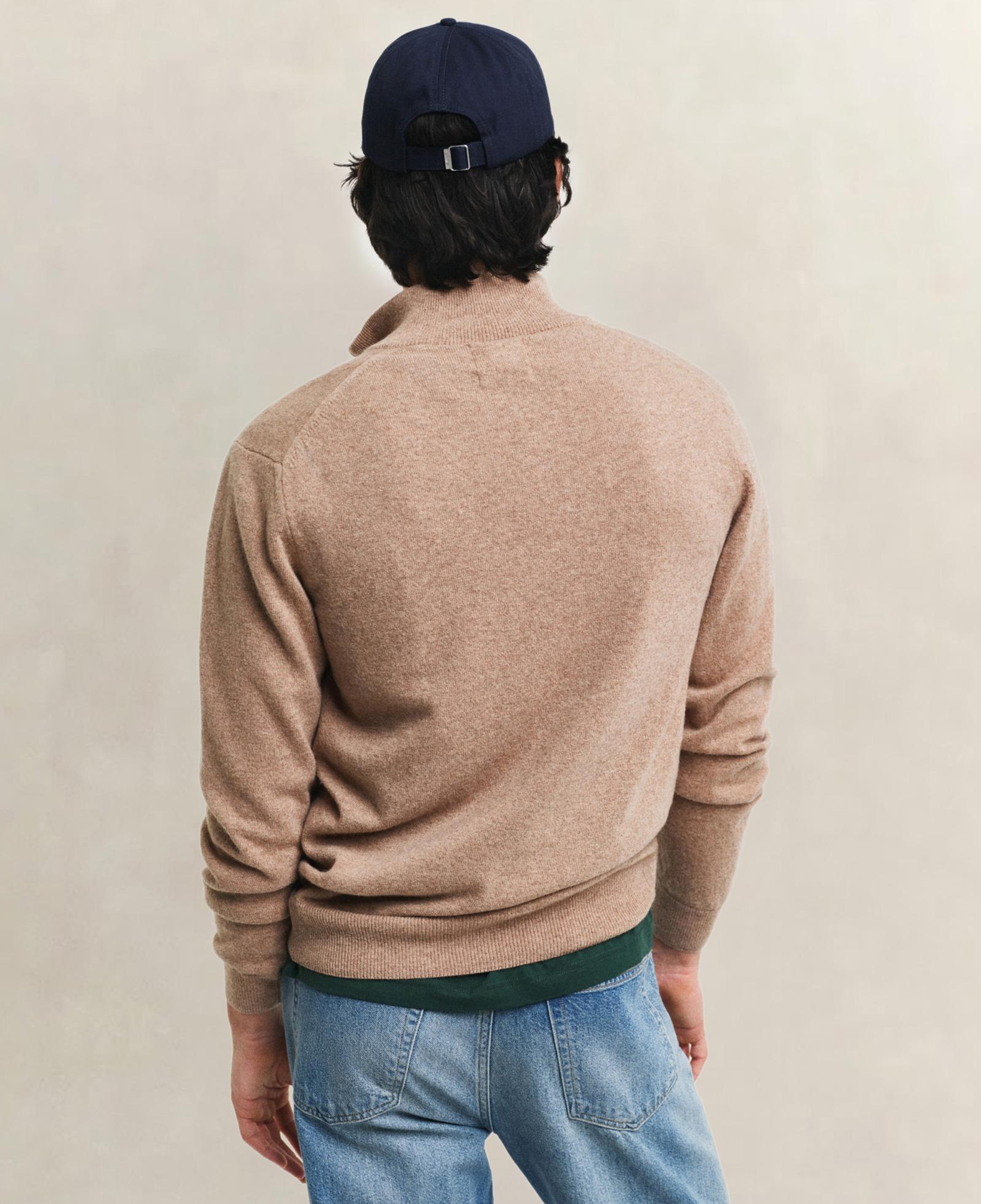 GANT Erkek Bej Regular Fit Yarım Fermuarlı Yün Kazak