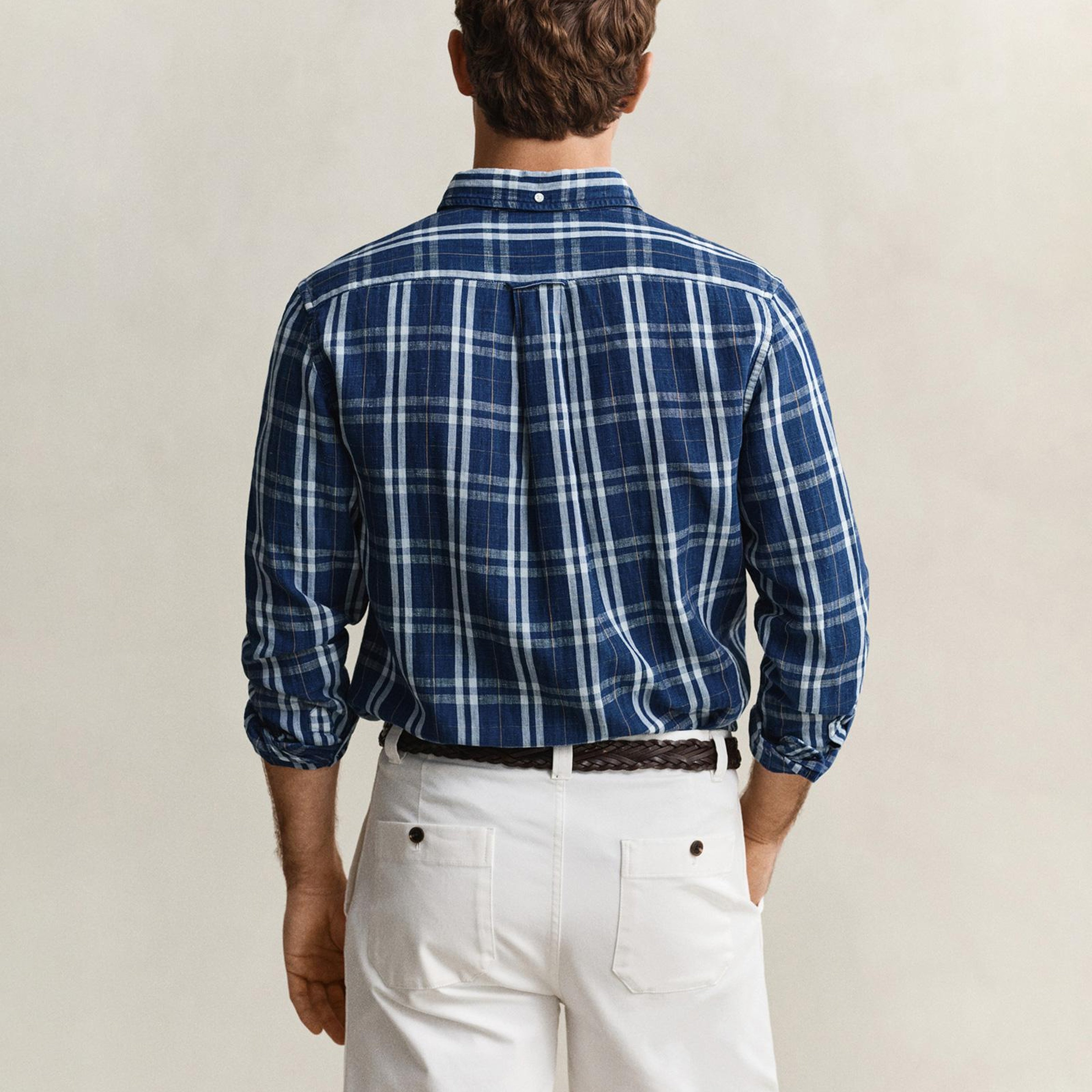 GANT Erkek Lacivert Regular Fit Kareli Gömlek