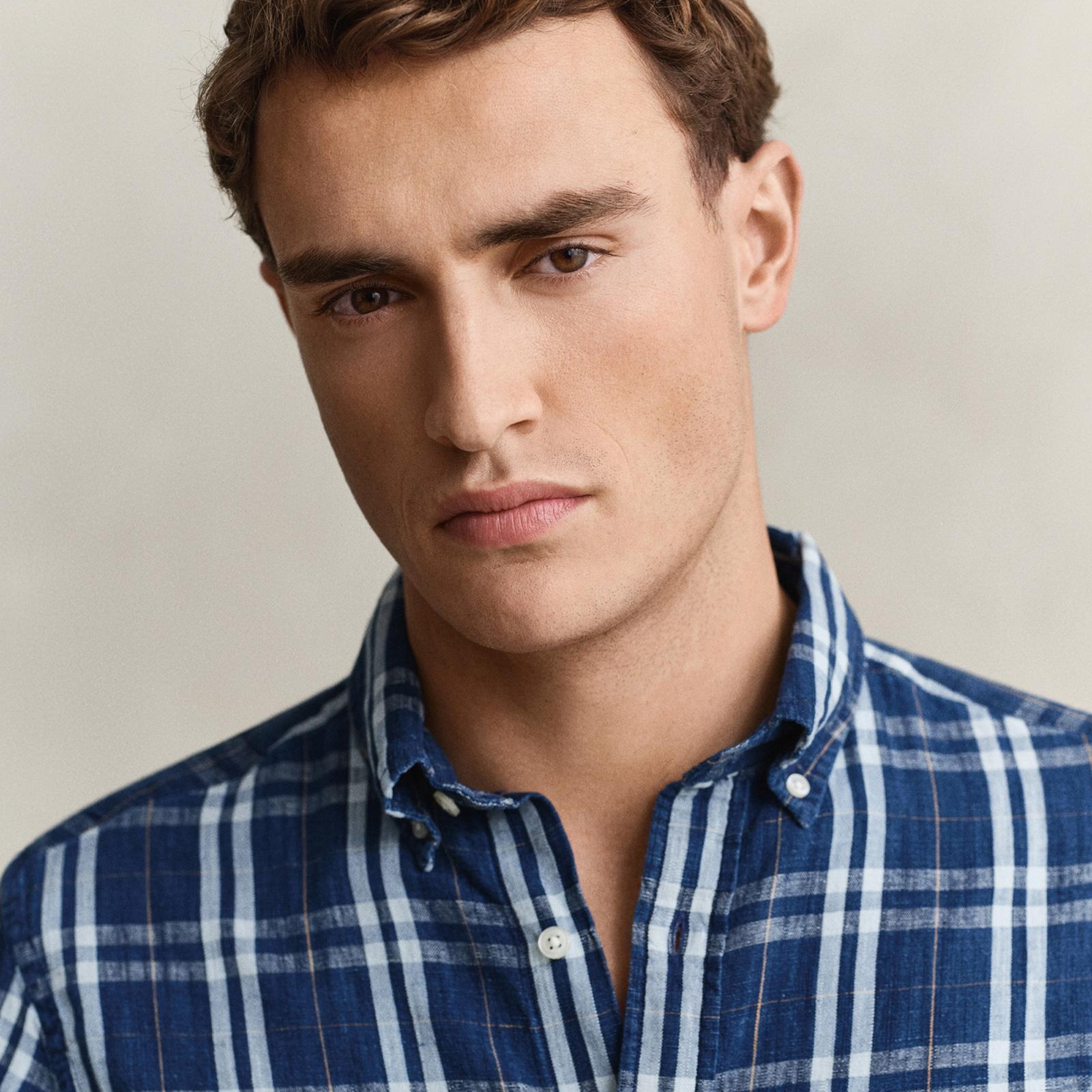 GANT Erkek Lacivert Regular Fit Kareli Gömlek