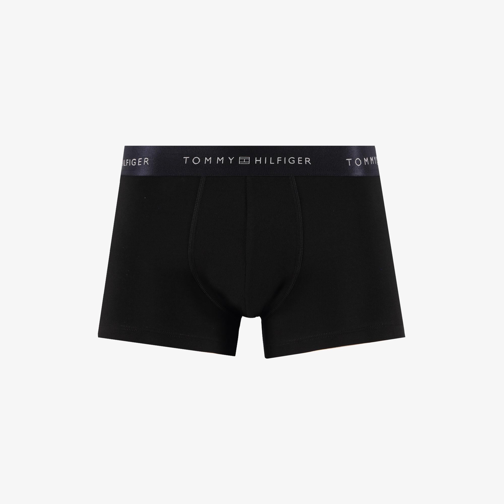 Tommy Hilfiger Trunk 3'lü Erkek Metalik Logo Siyah Boxer