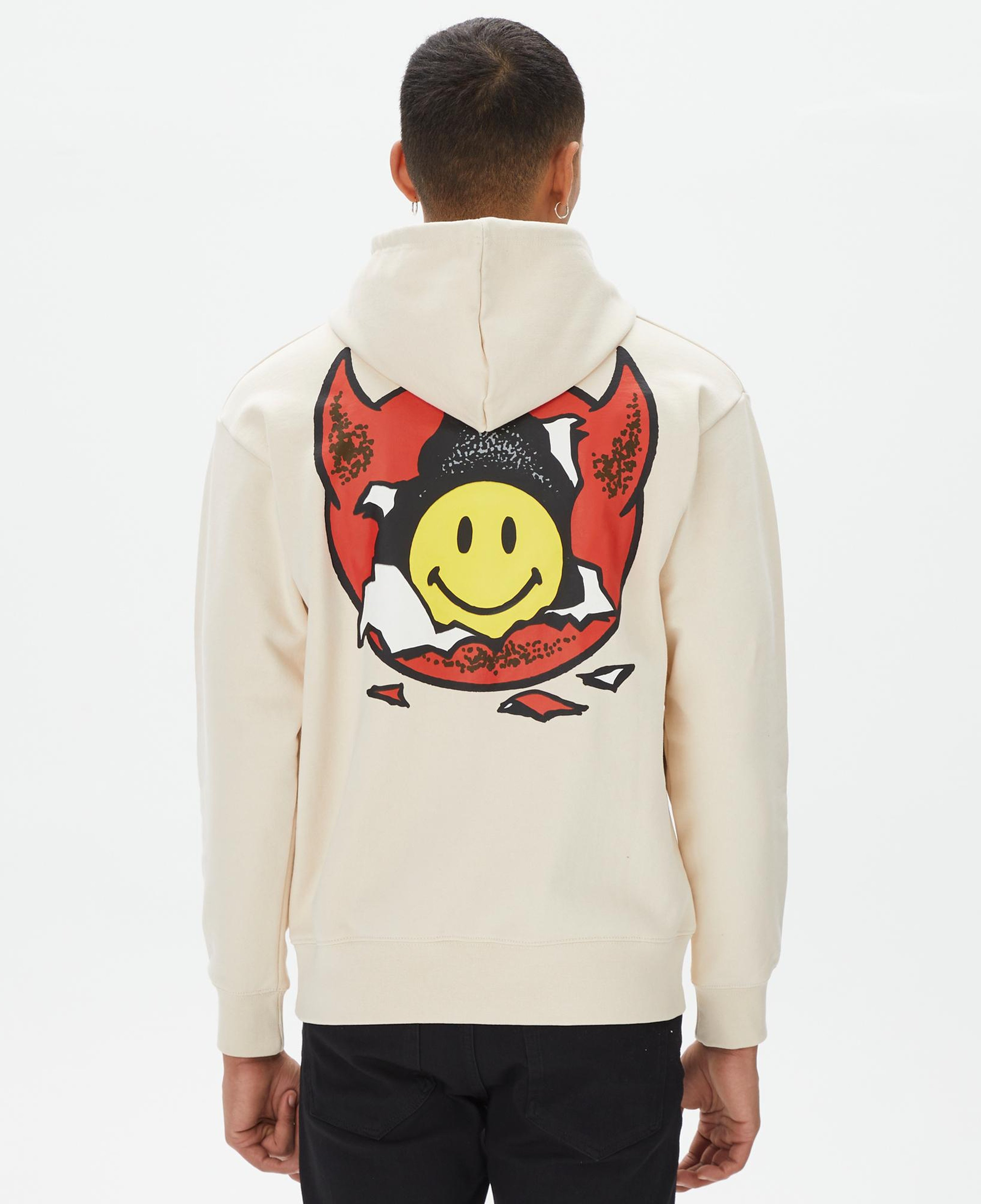 Market Smiley Inner Peace Pullover Erkek Krem Hoodie