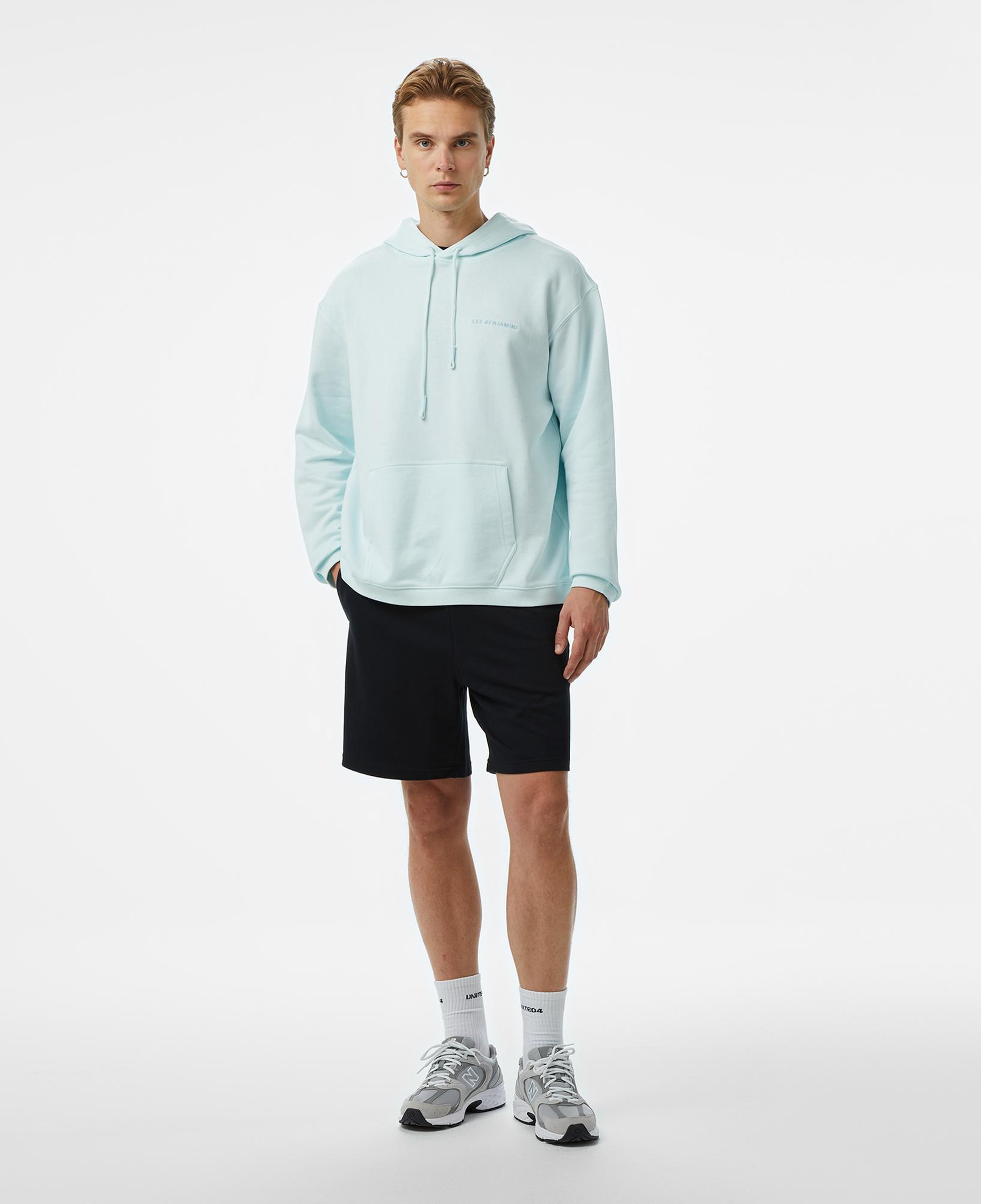 Les Benjamins Essentials Erkek Mavi Hoodie