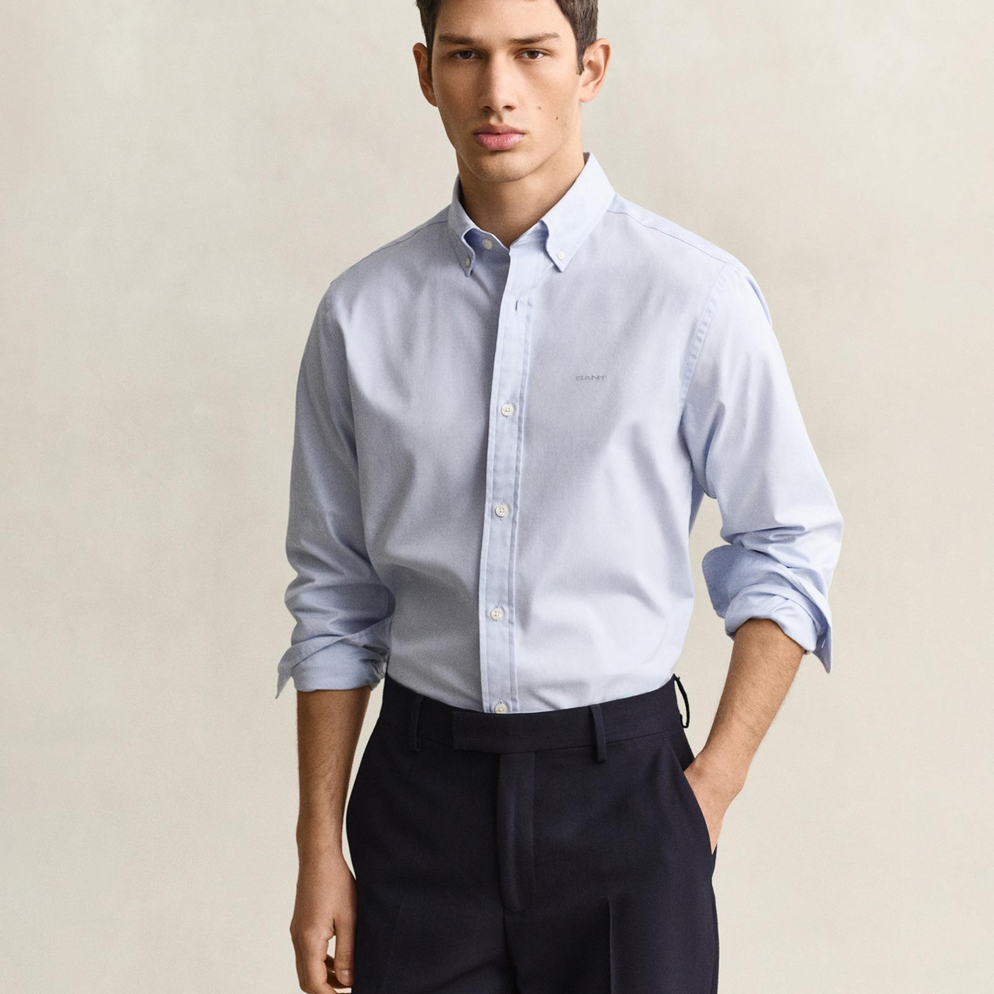 GANT Erkek Mavi Regular Fit Oxford Gömlek
