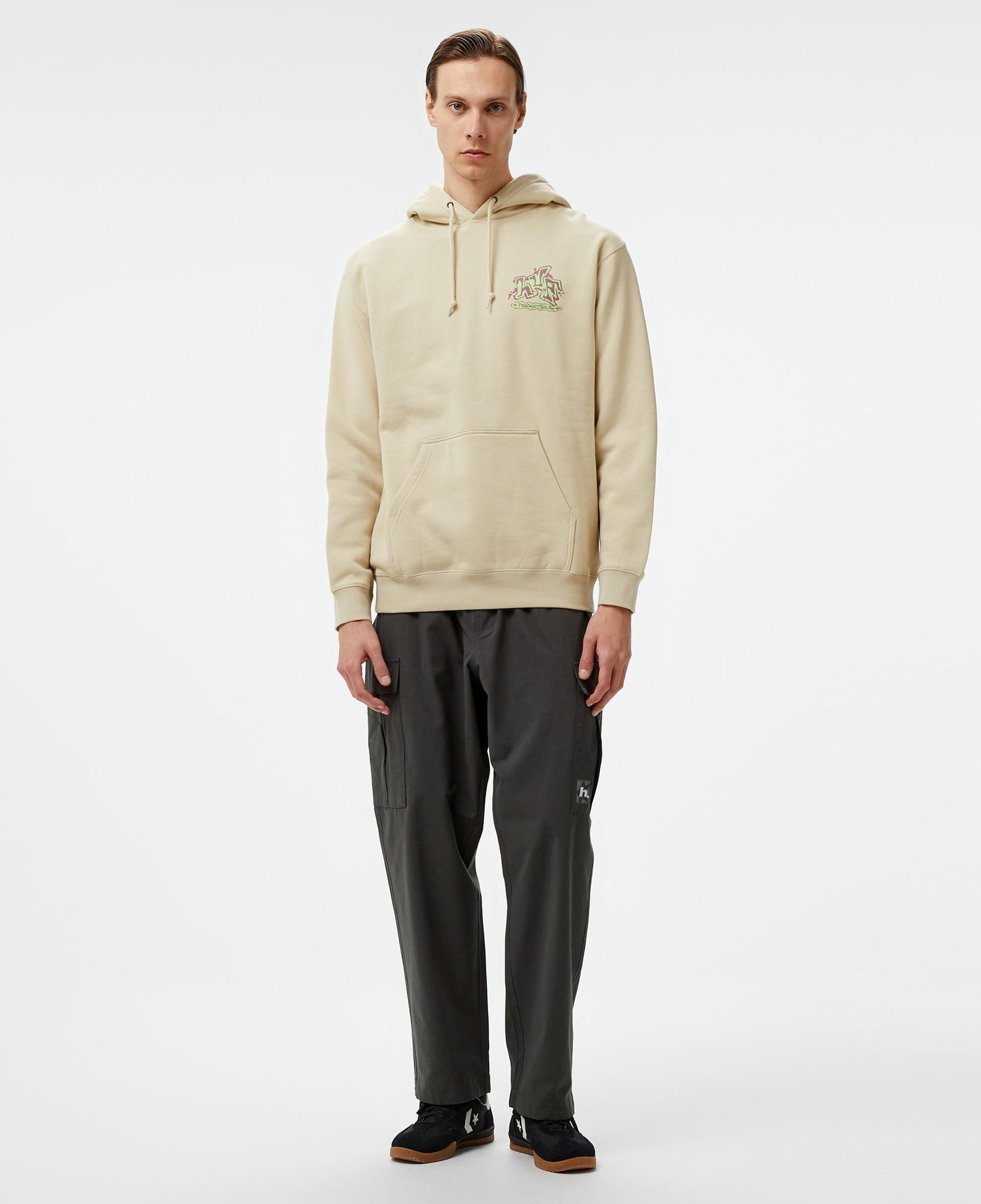 Huf Productions P/O Erkek Bej Hoodie