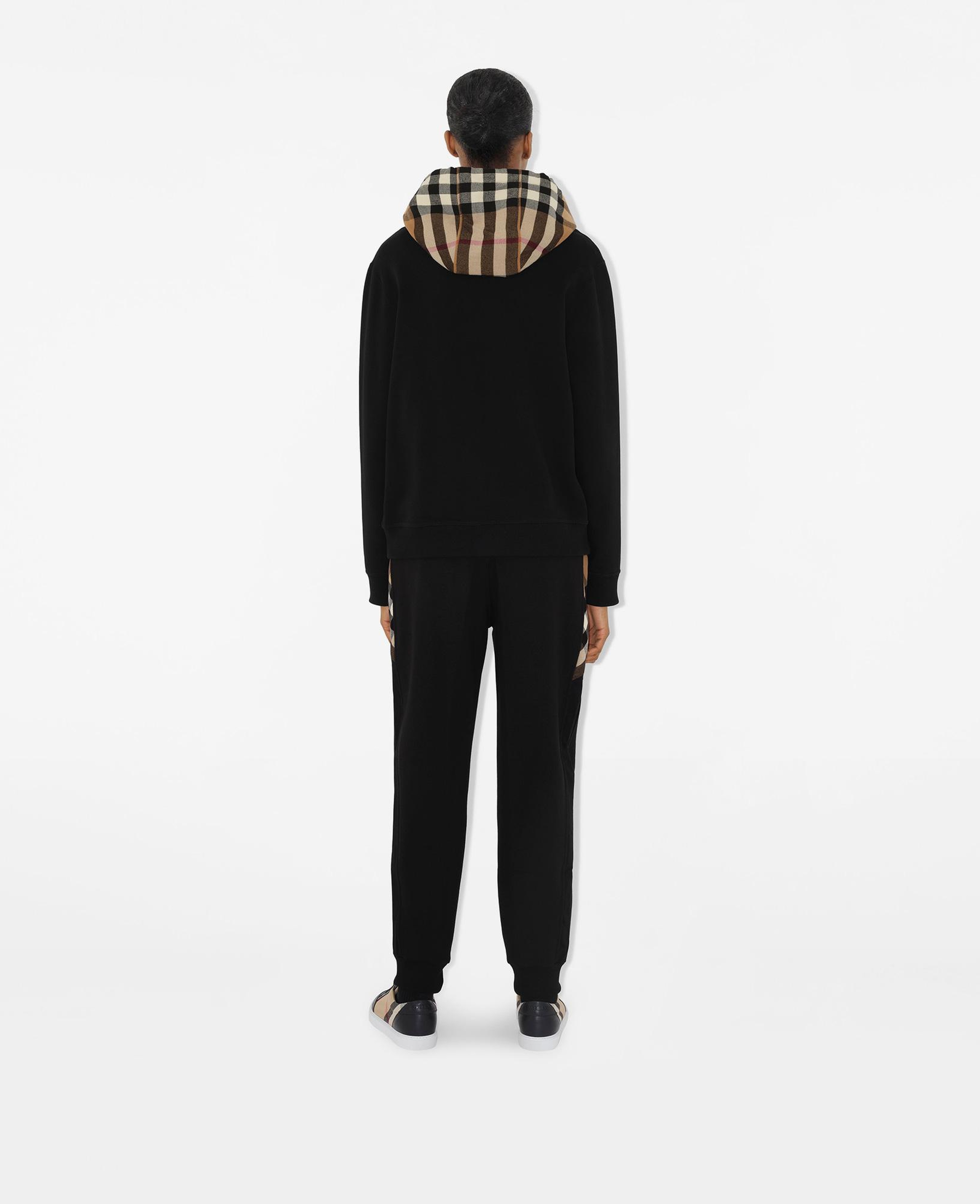 Burberry Check Hood Pamuklu Fermuarlı Kadın Siyah Hoodie