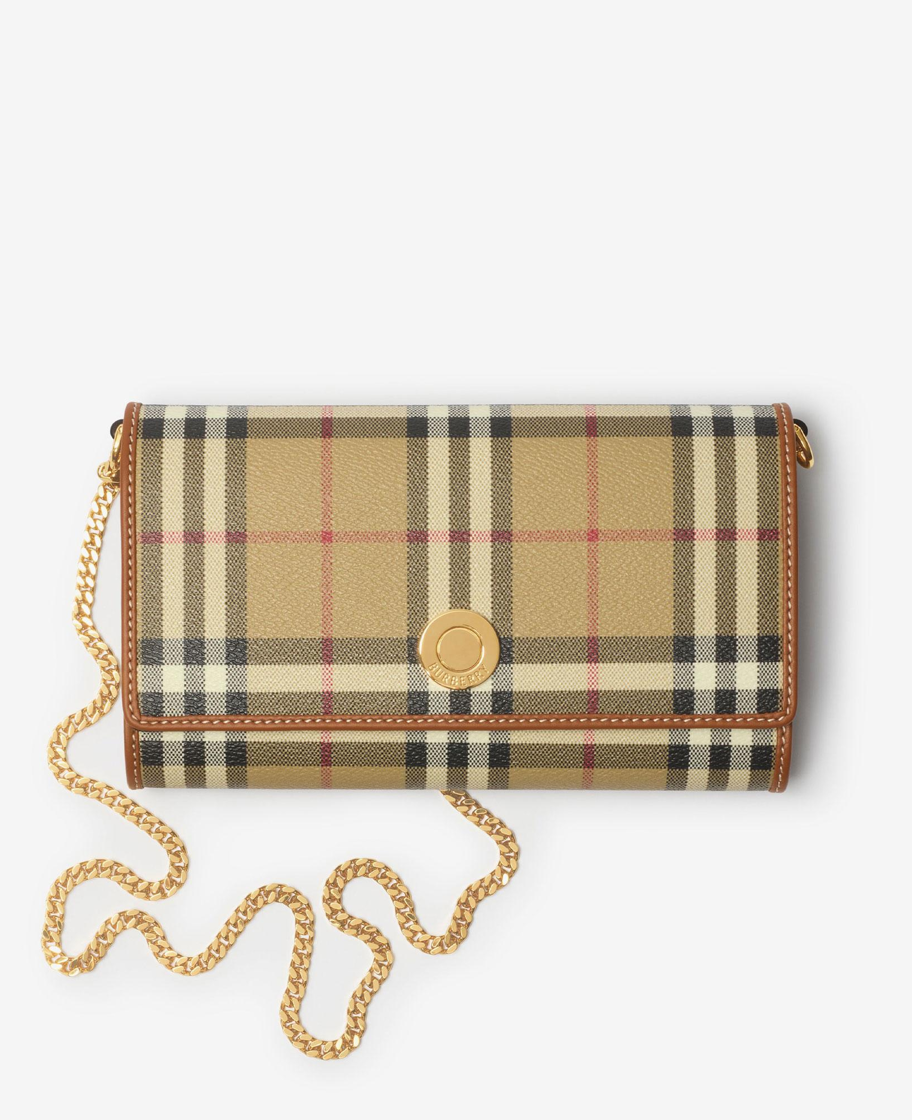 Burberry Hannah Check Chain Strap Kadın Bej Çanta