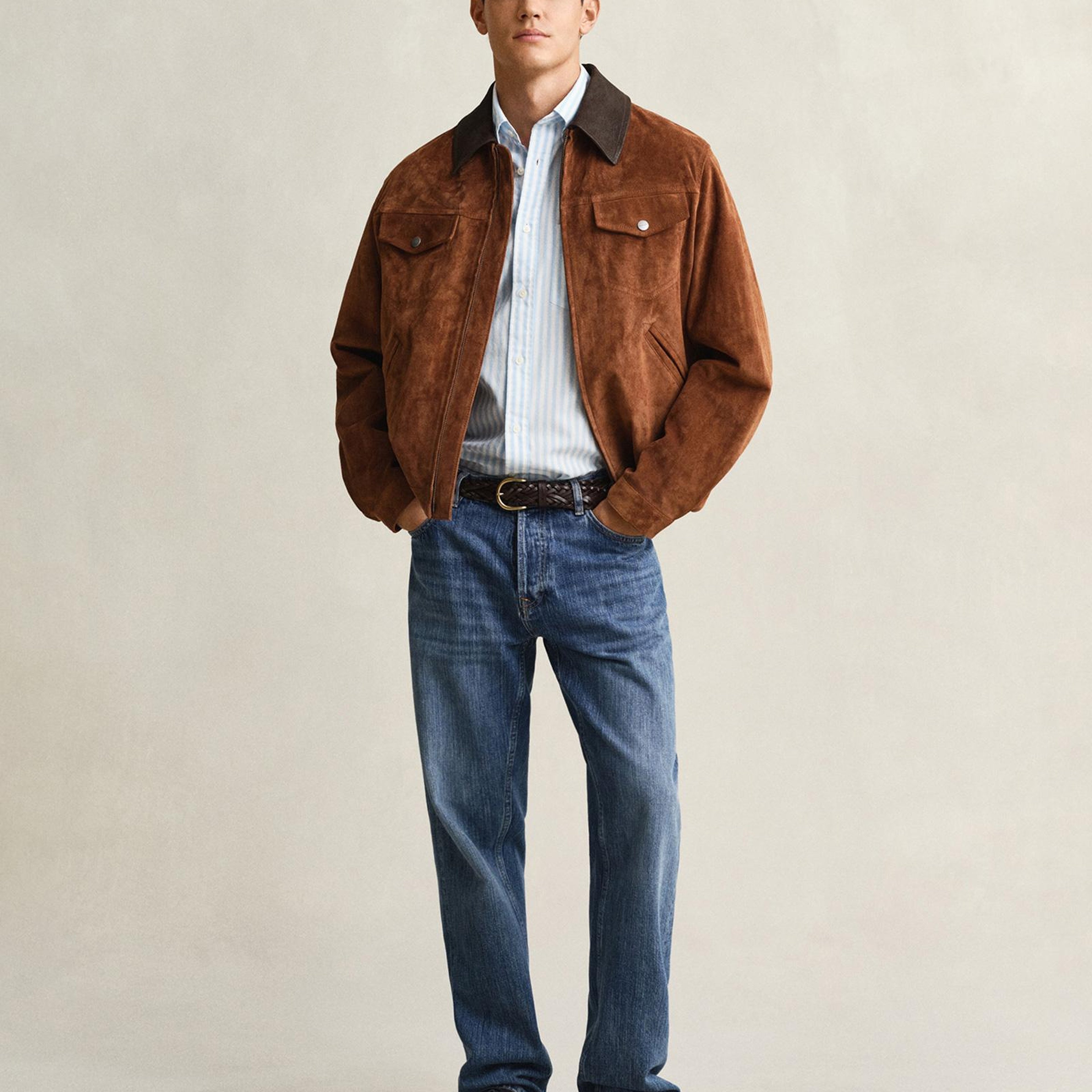 GANT Erkek Mavi Regular Fit Çizgili Logolu Gömlek