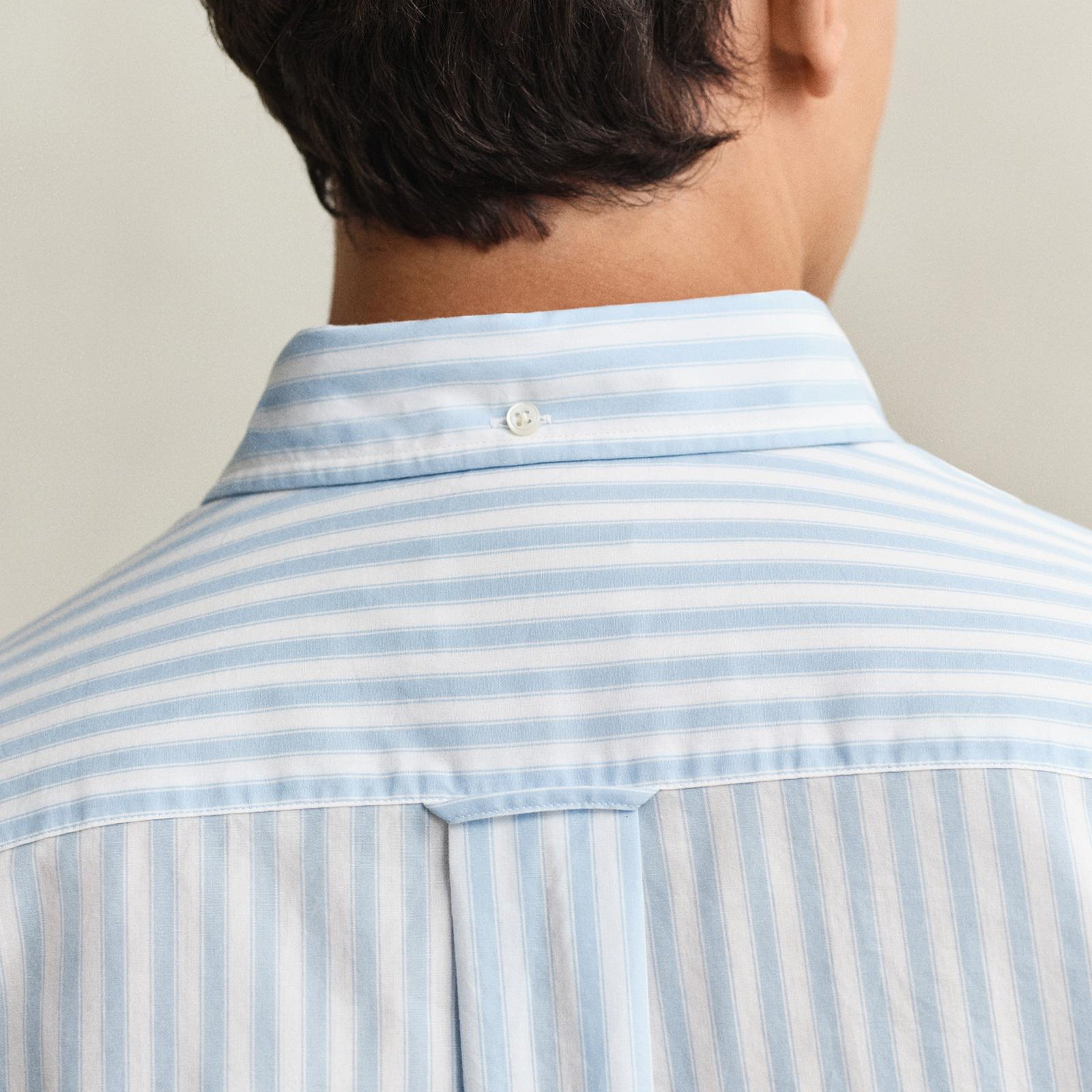 GANT Erkek Mavi Regular Fit Çizgili Logolu Gömlek