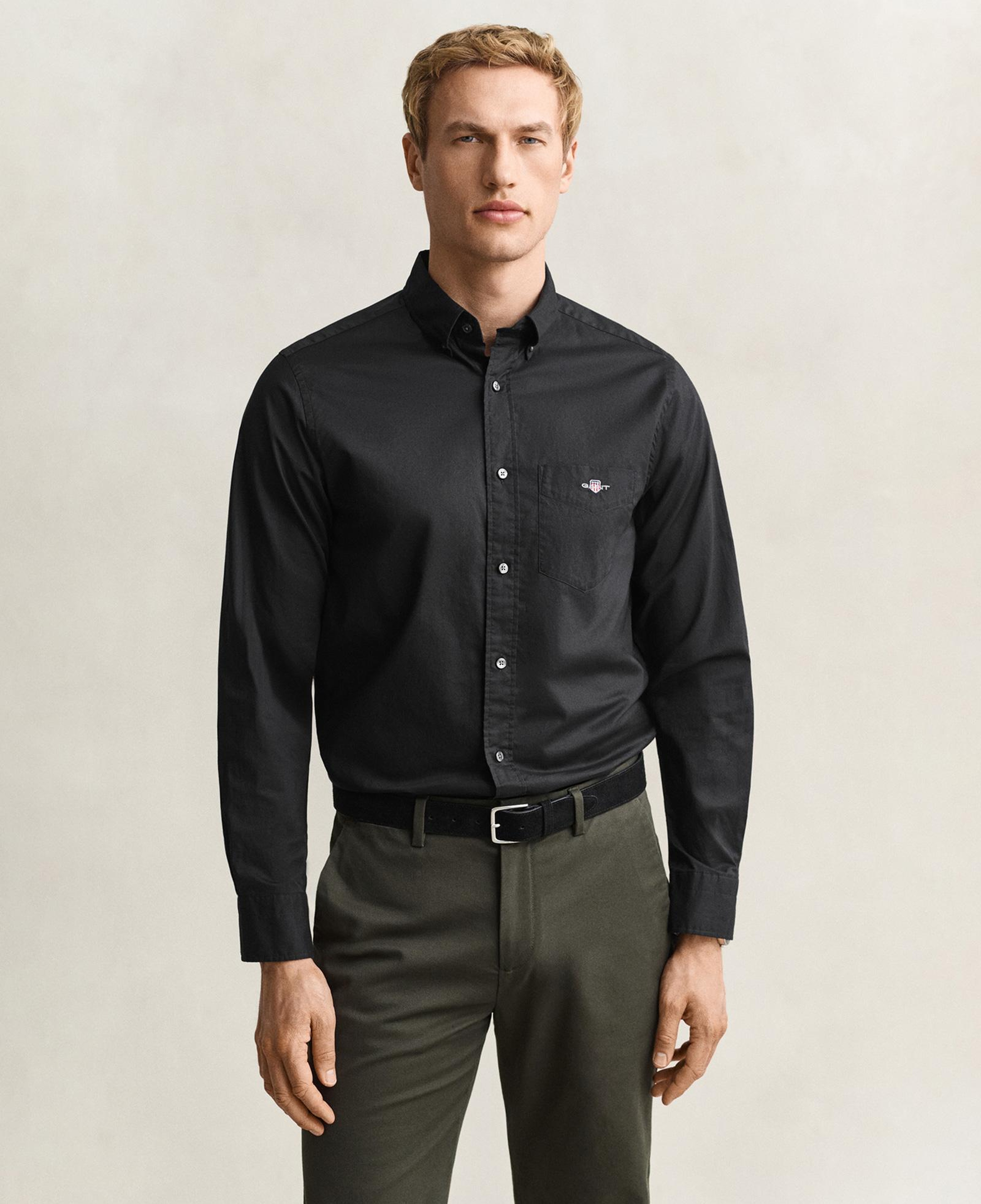 GANT Erkek Siyah Regular Fit Poplin Gömlek