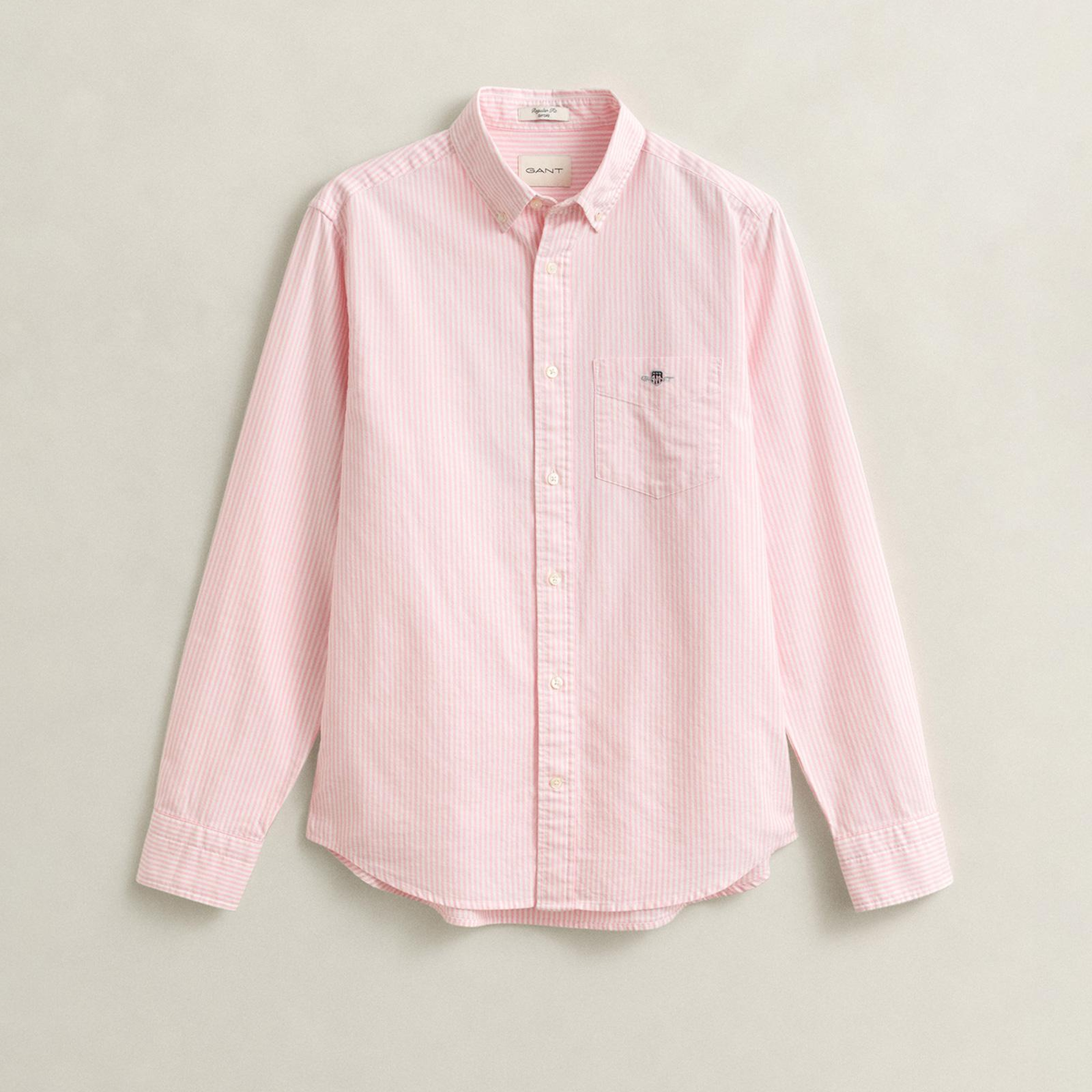 GANT Erkek Pembe Regular Fit Çizgili Logolu Gömlek