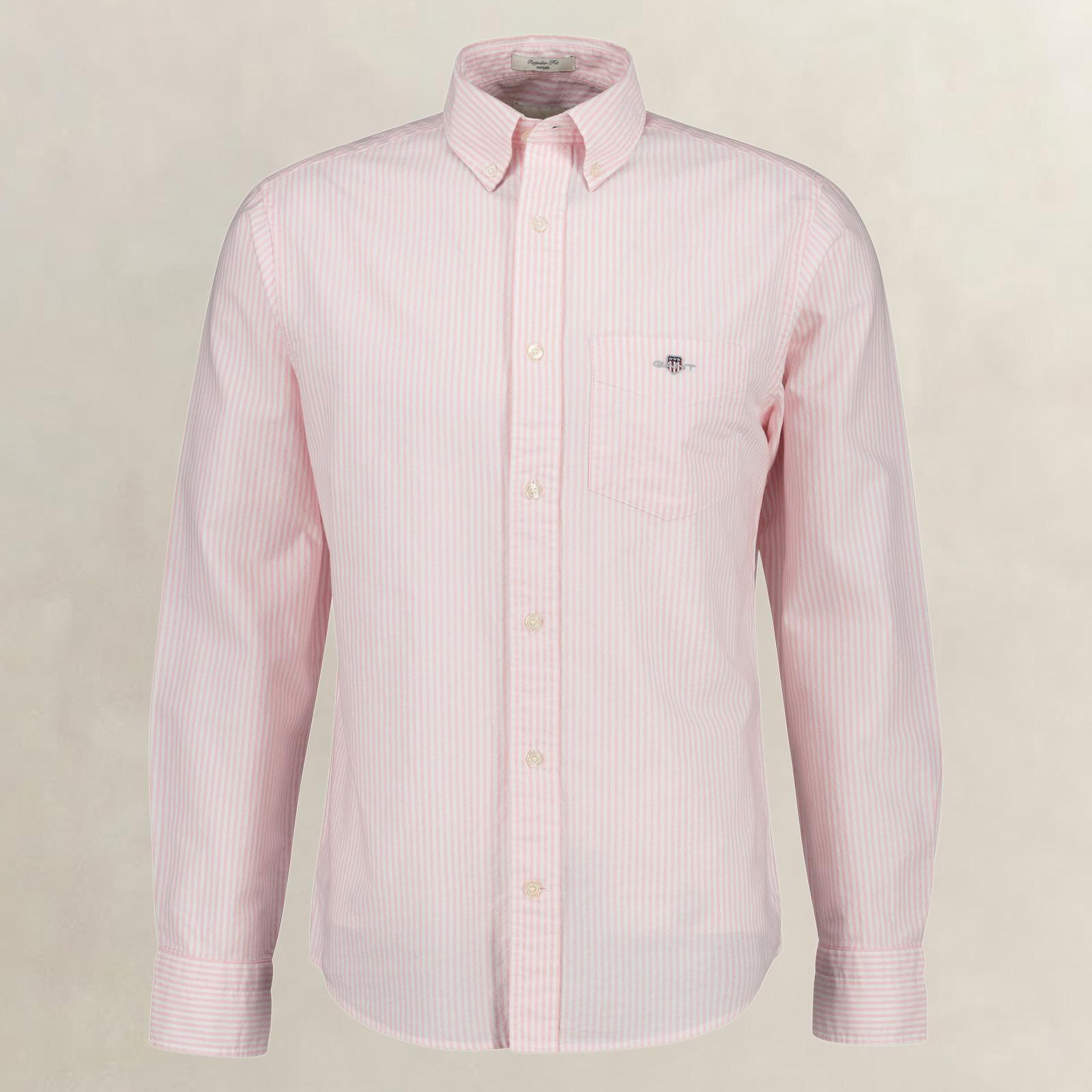 GANT Erkek Pembe Regular Fit Çizgili Logolu Gömlek