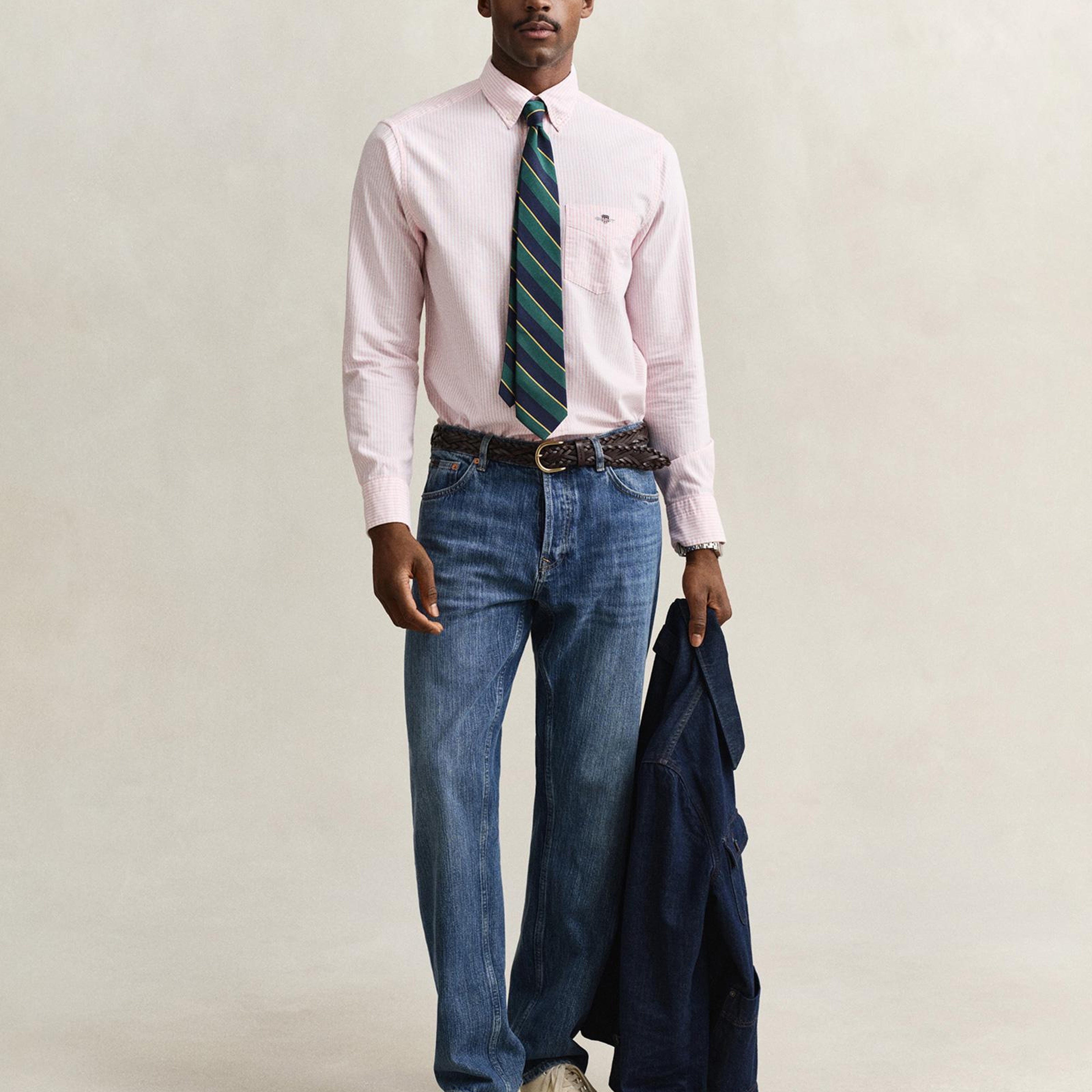 GANT Erkek Pembe Regular Fit Çizgili Logolu Gömlek