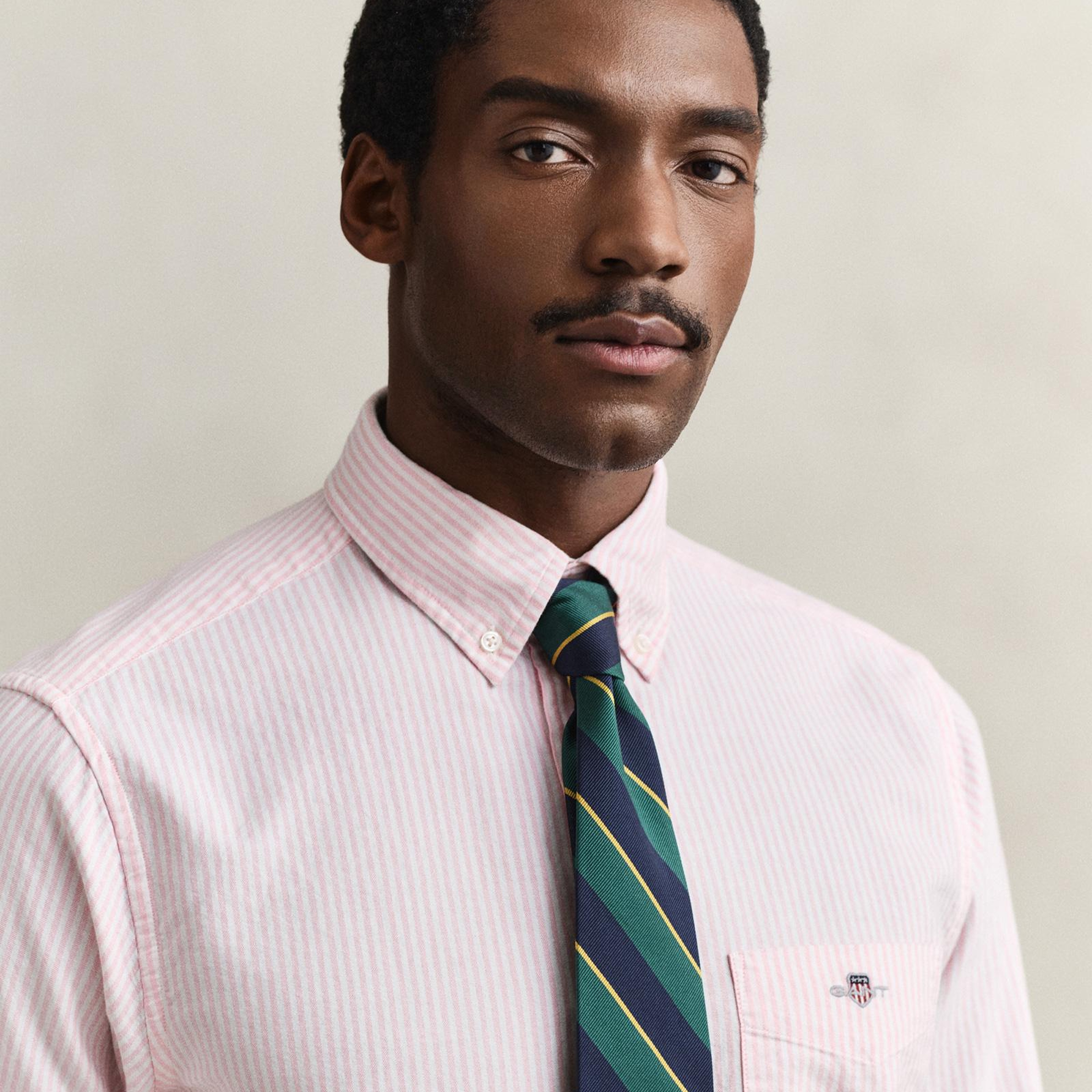 GANT Erkek Pembe Regular Fit Çizgili Logolu Gömlek