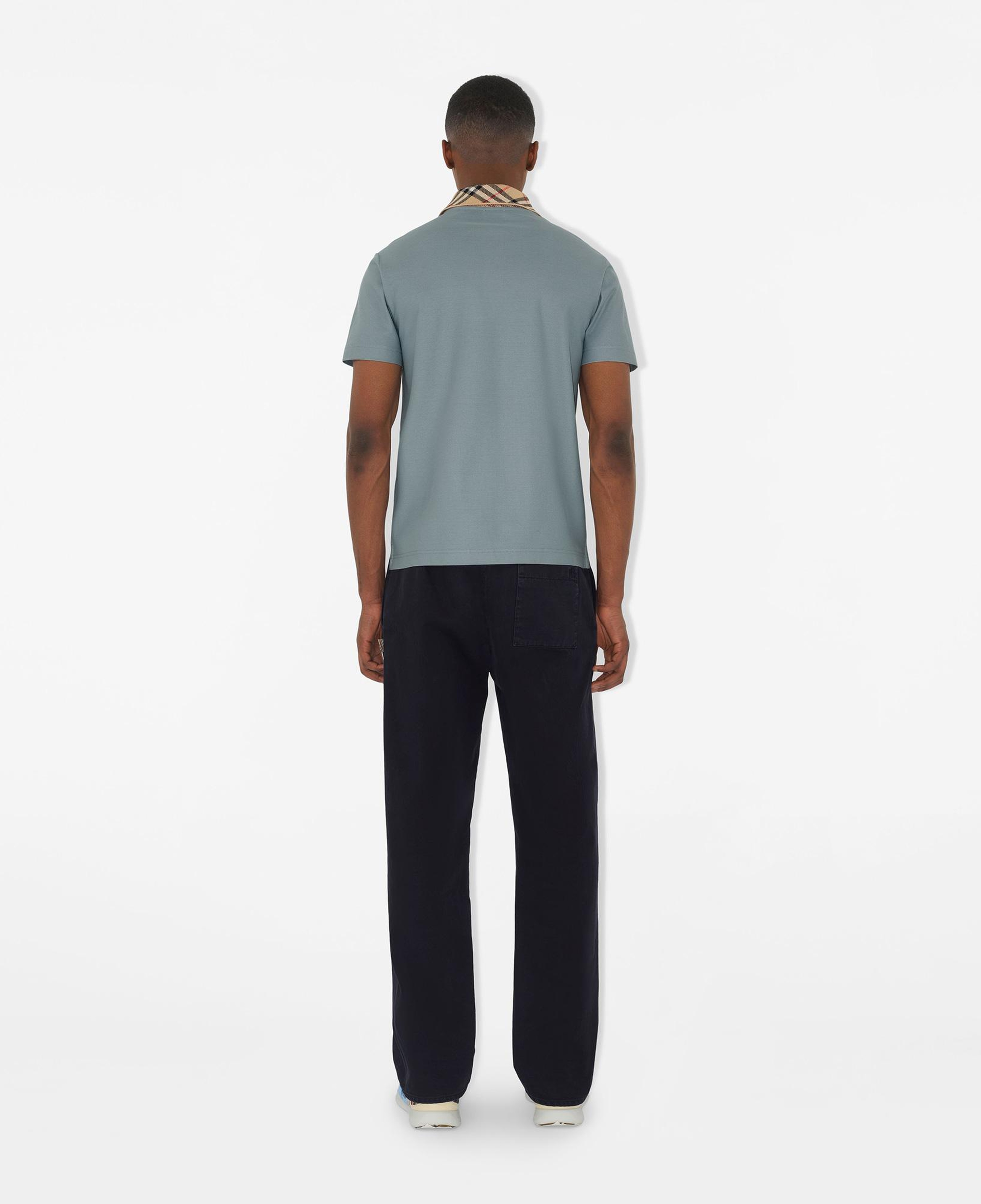 Burberry Check Collar Cotton Erkek Mavi Polo