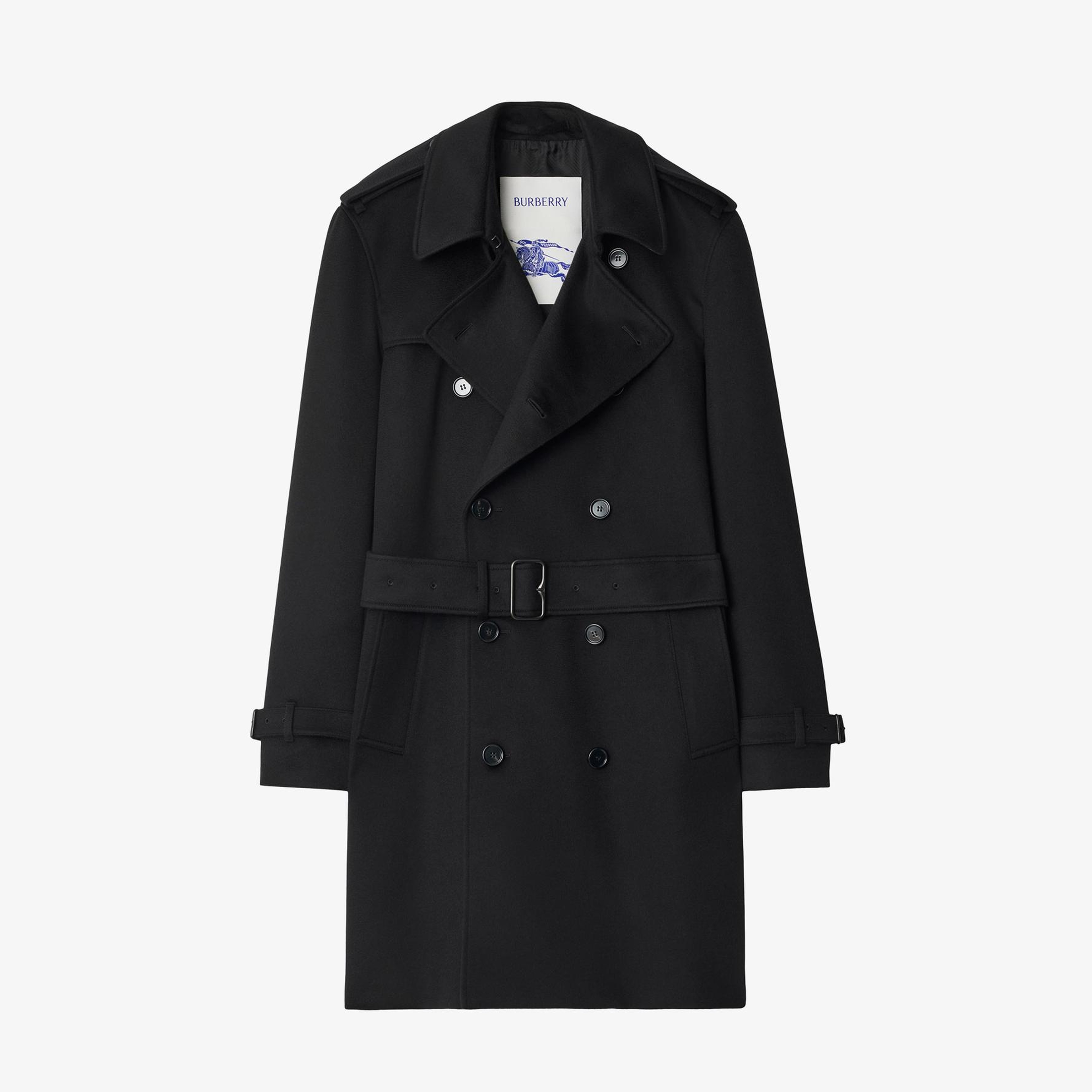 Burberry Hastings Mid-Length Cashmere Erkek Siyah Kaban