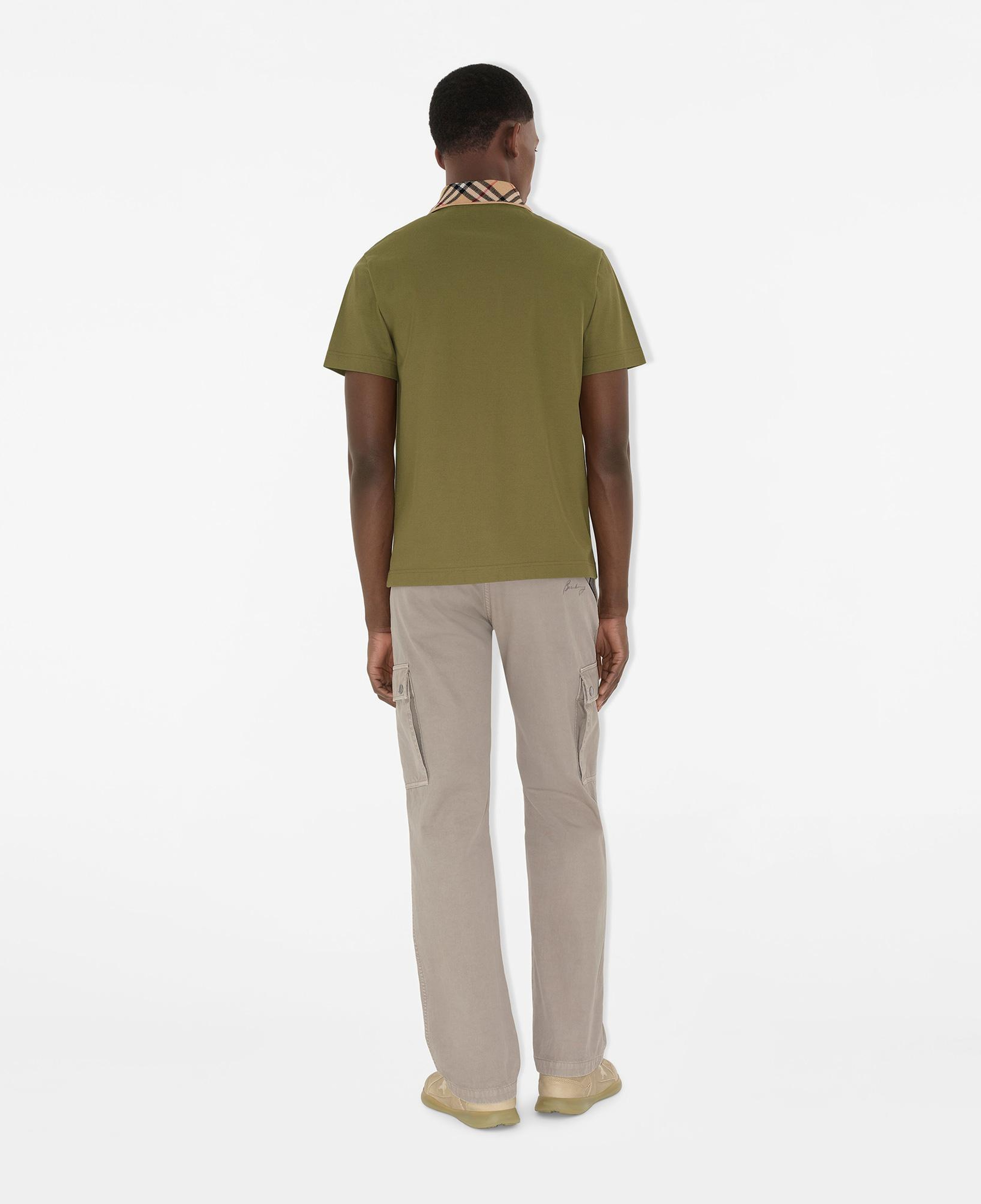 Burberry Check Collar Cotton Erkek Haki Polo